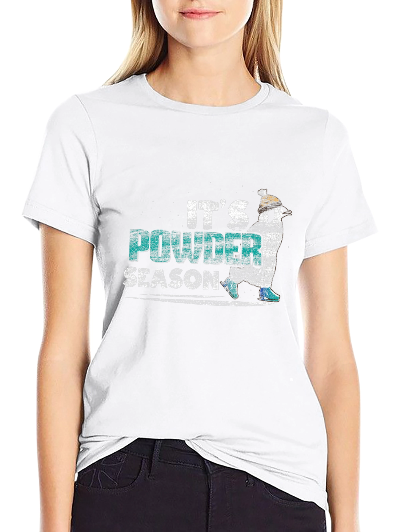 Its Powder Season Black T-Shirt