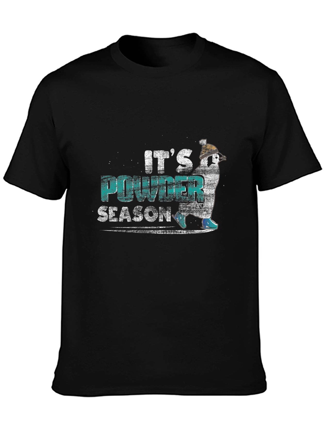 Its Powder Season Black T-Shirt