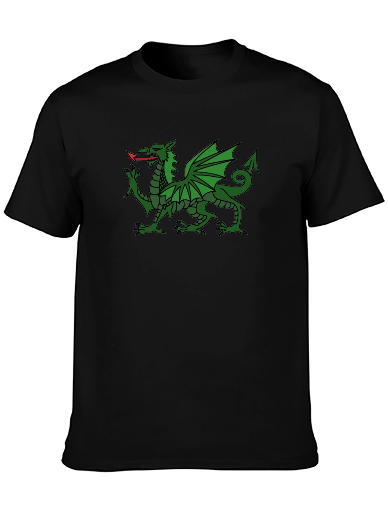 Welsh Dragon Black T-Shirt - Wales Cymru