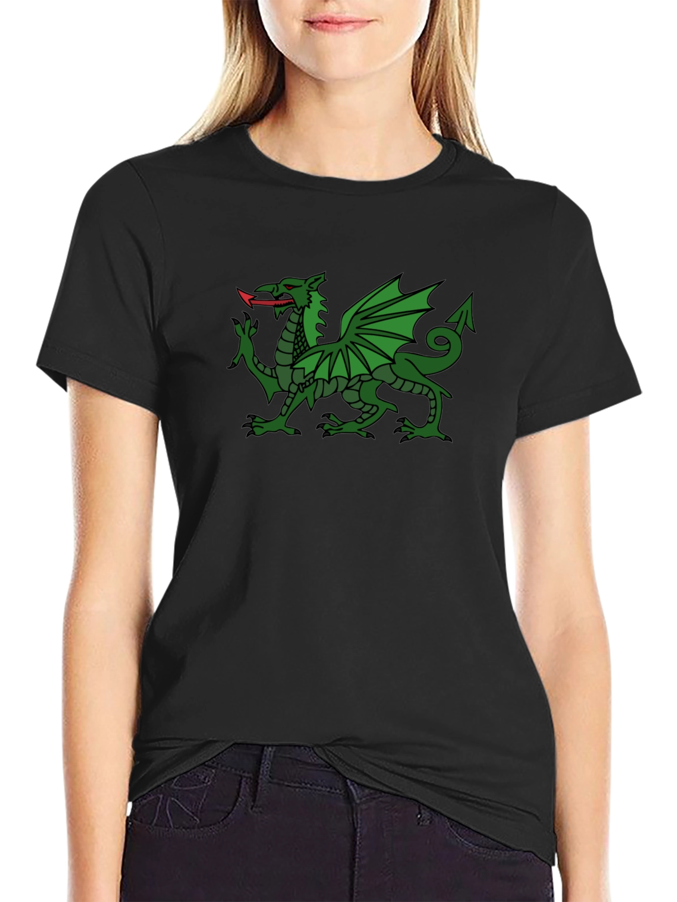 Welsh Dragon Black T-Shirt - Wales Cymru