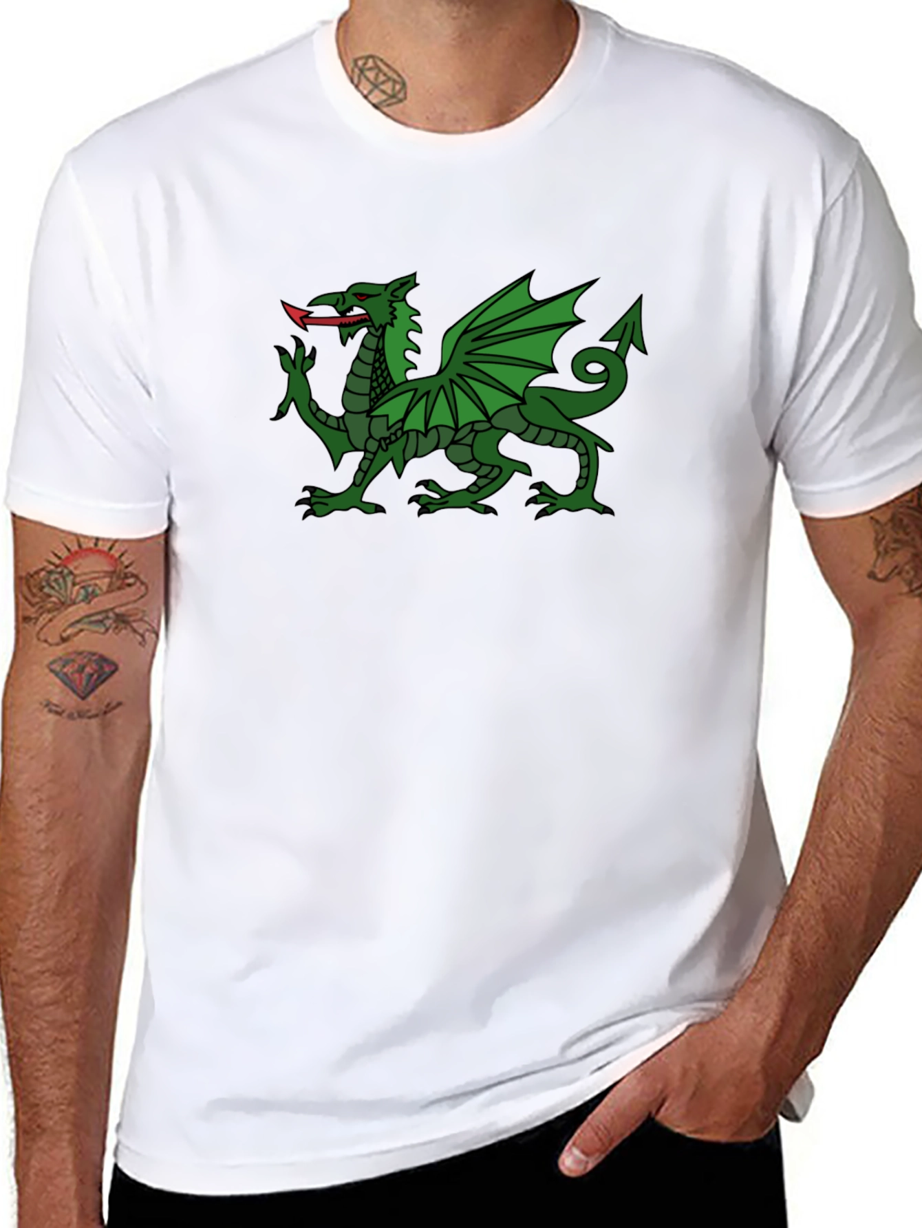 Welsh Dragon Black T-Shirt - Wales Cymru