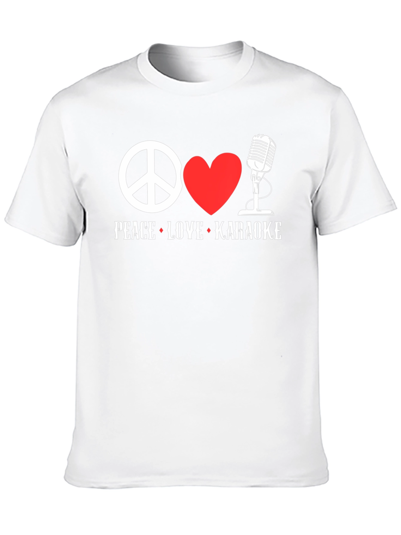 Peace Love Karaoke Graphic T-Shirt - Black