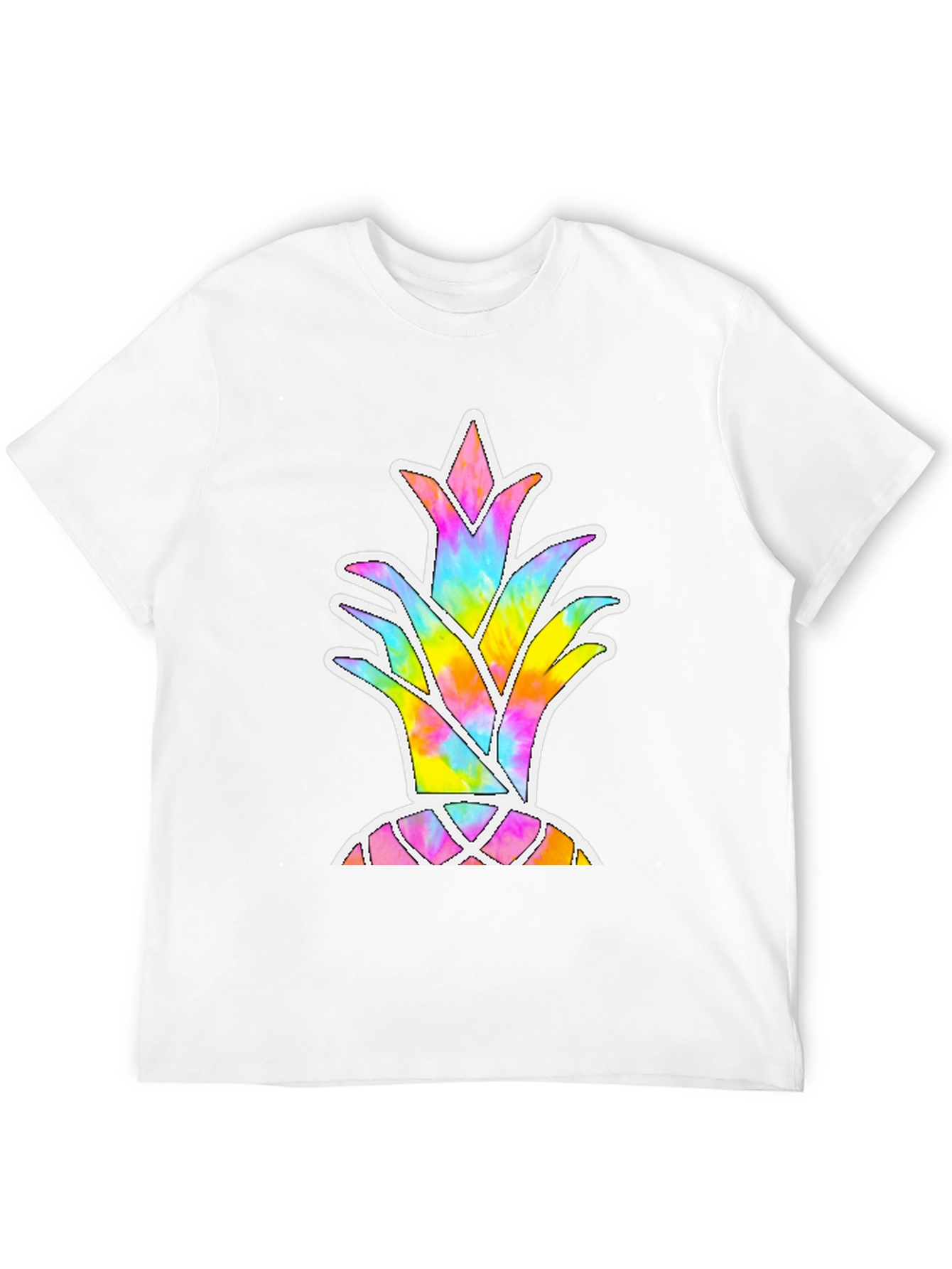 Tie Dye Pineapple Graphic Black T-Shirt