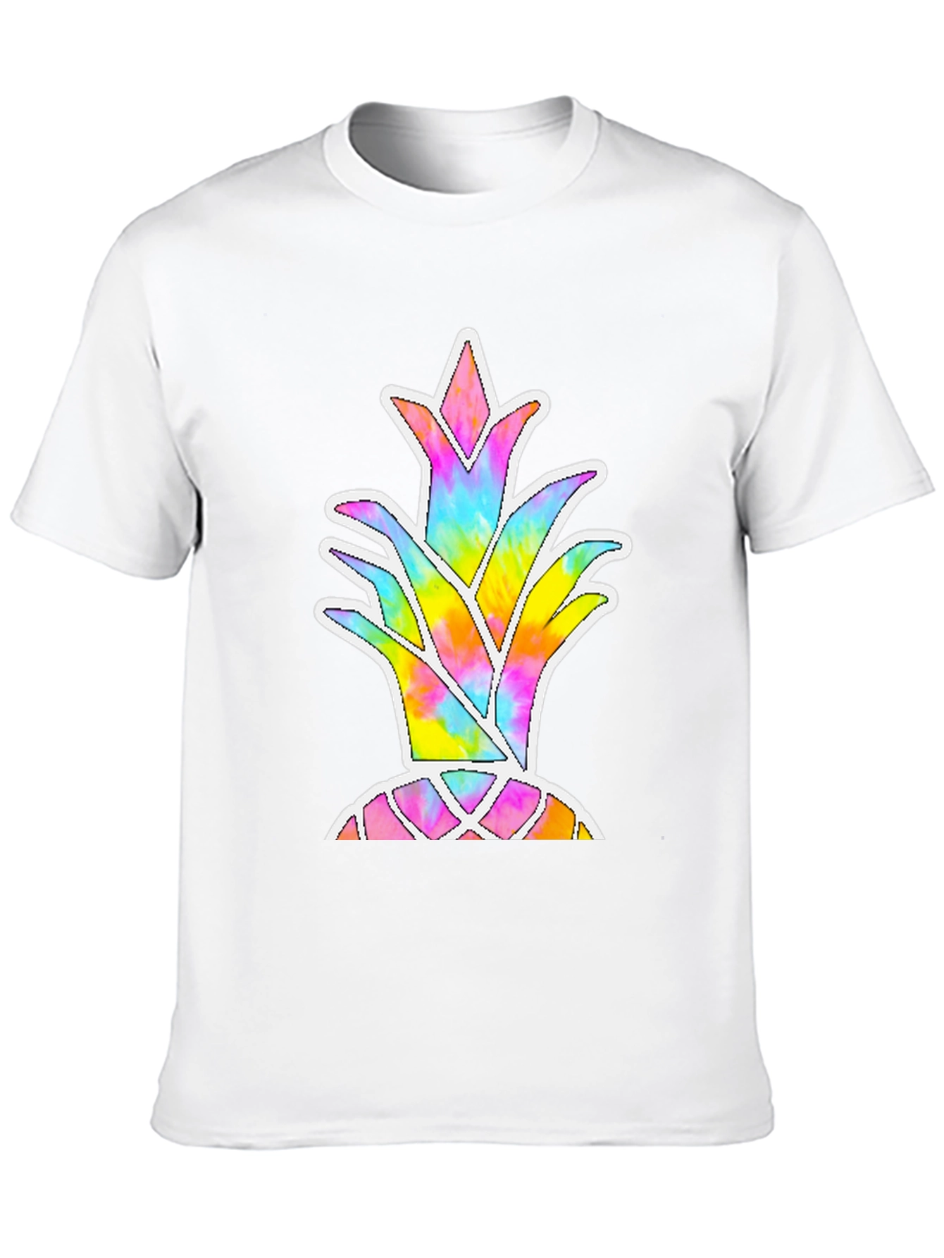 Tie Dye Pineapple Graphic Black T-Shirt