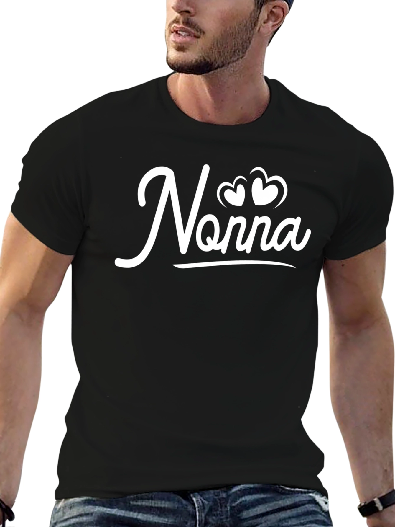 Nonna Heart T-Shirt - Black Soft Cotton Blend
