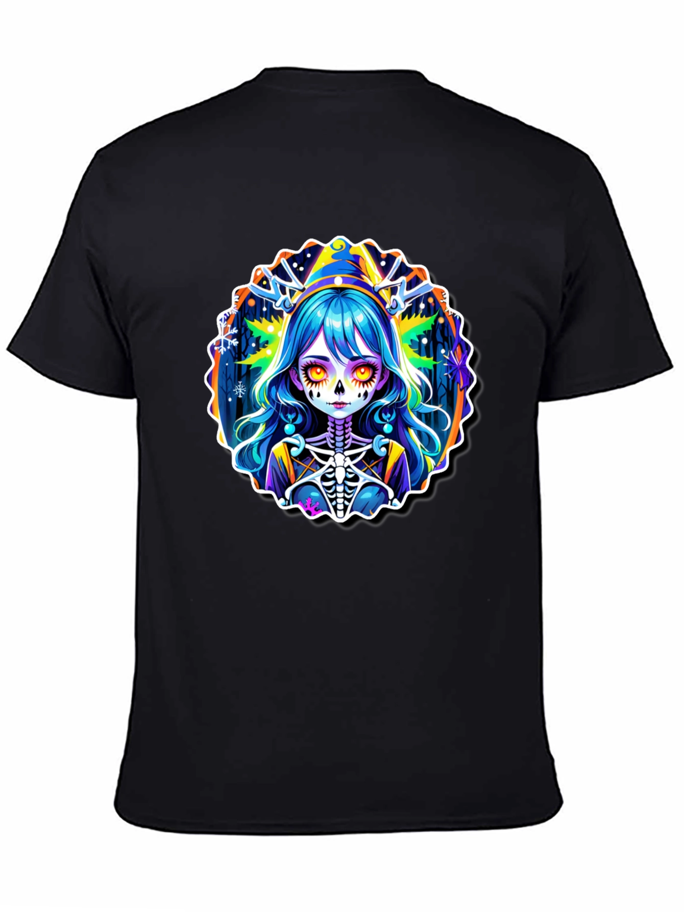 Halloween Anime Girl Skeleton Graphic Tee