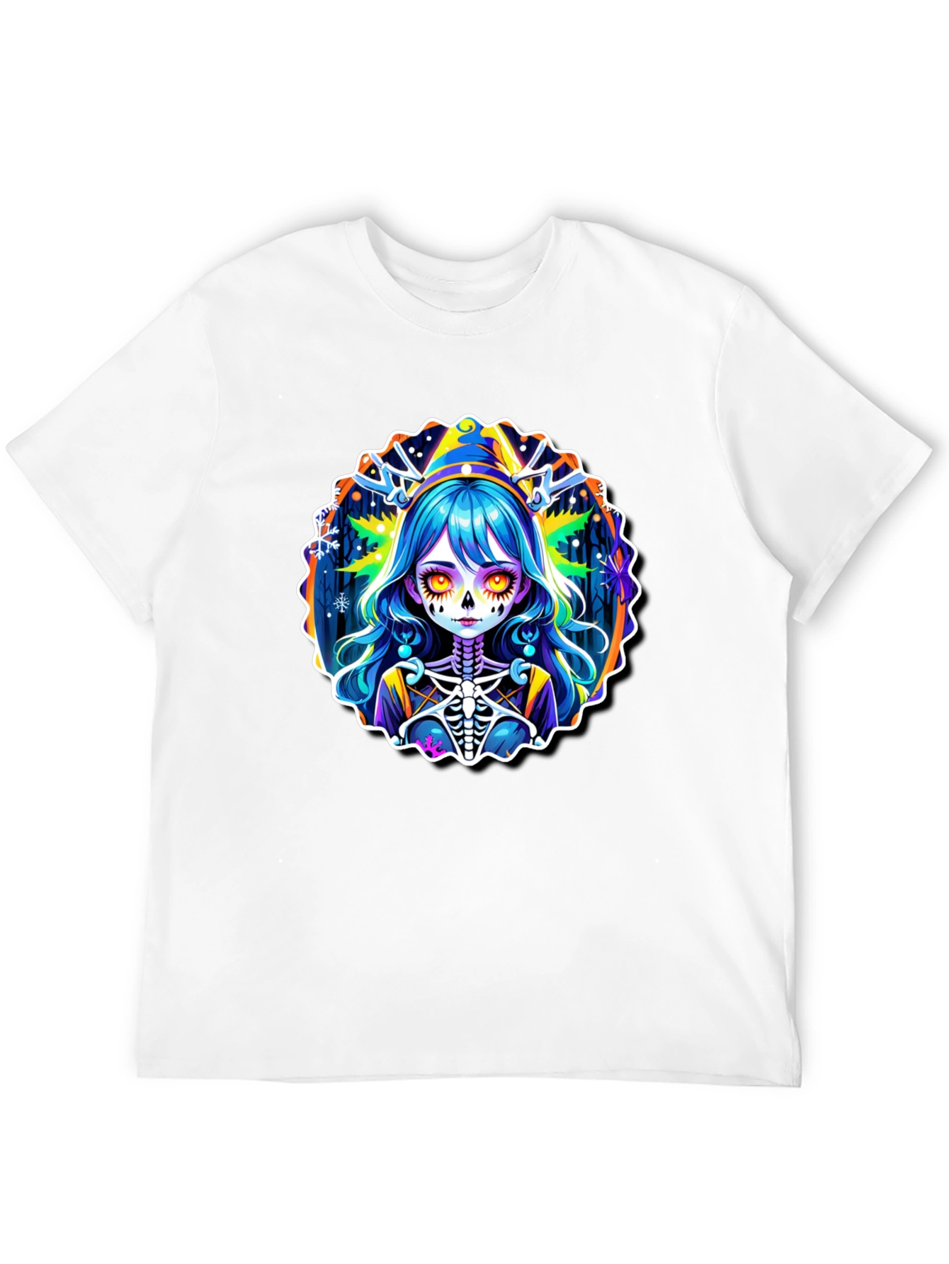Halloween Anime Girl Skeleton Graphic Tee