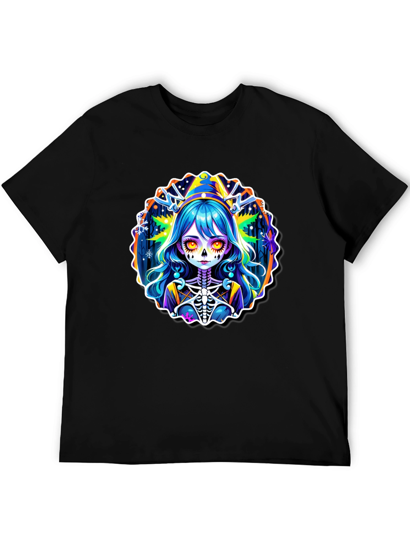 Halloween Anime Girl Skeleton Graphic Tee