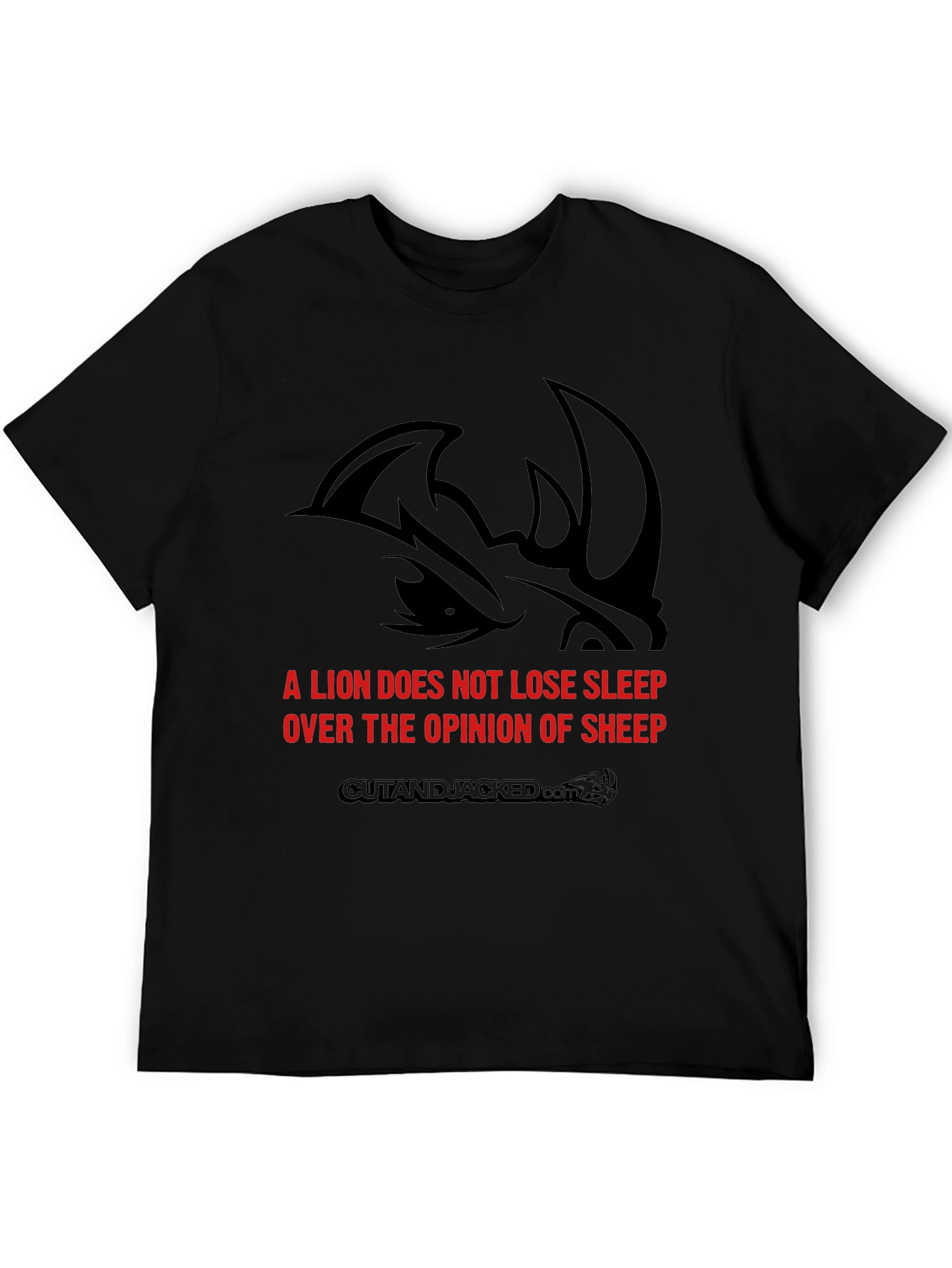 Lion Sleep Graphic Black T-Shirt