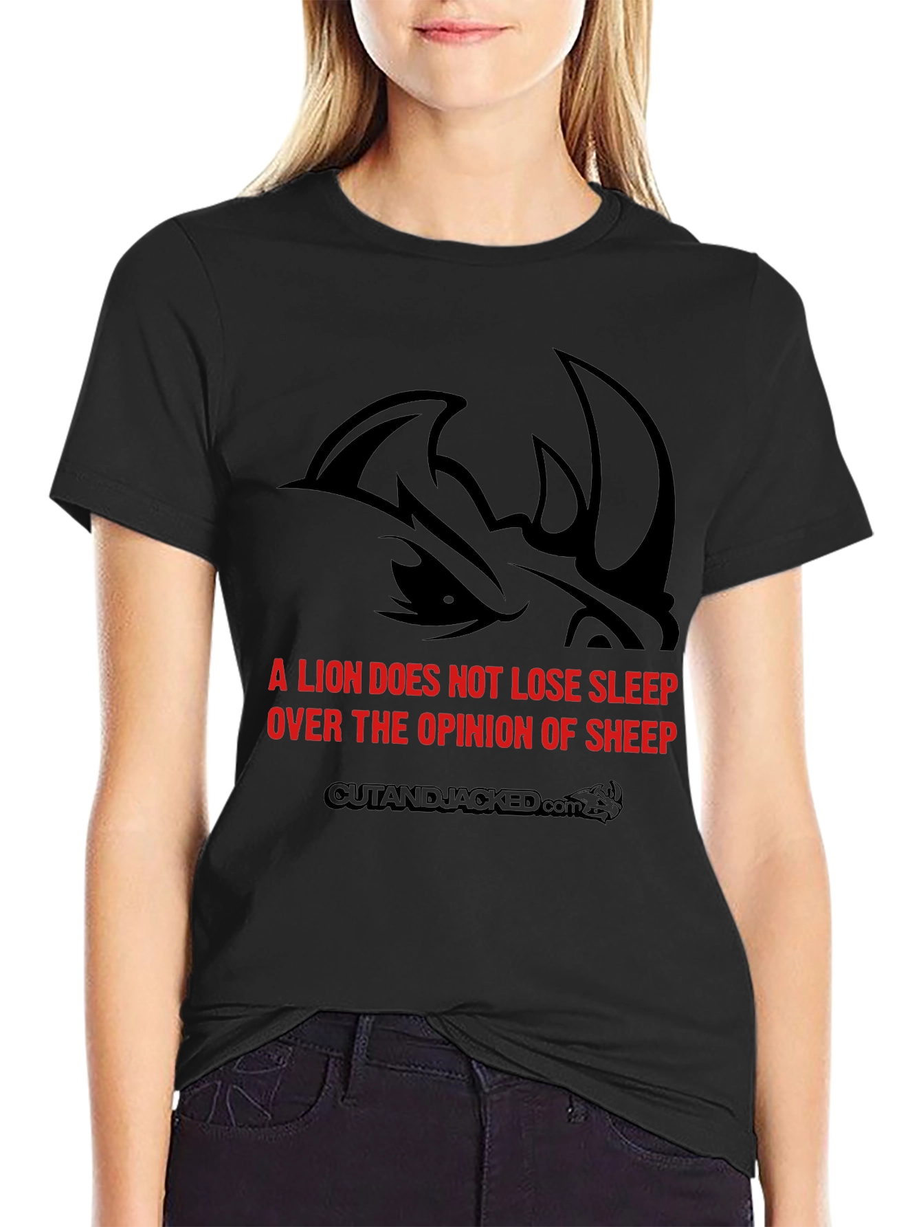 Lion Sleep Graphic Black T-Shirt