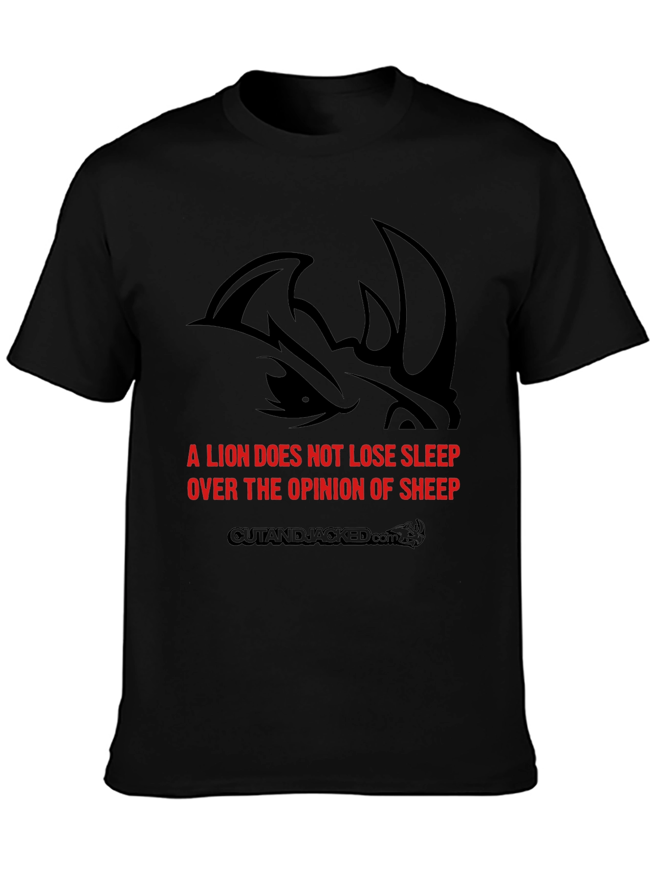 Lion Sleep Graphic Black T-Shirt