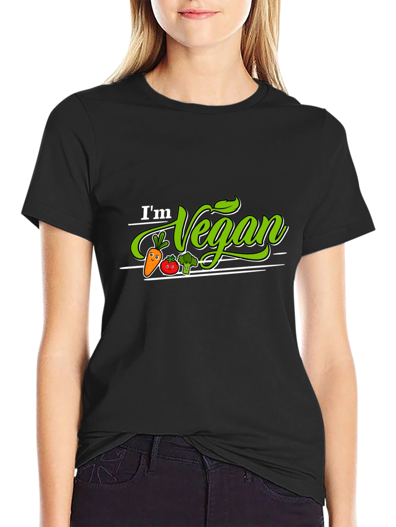 Im Vegan T-Shirt - Cute Vegetable Graphic