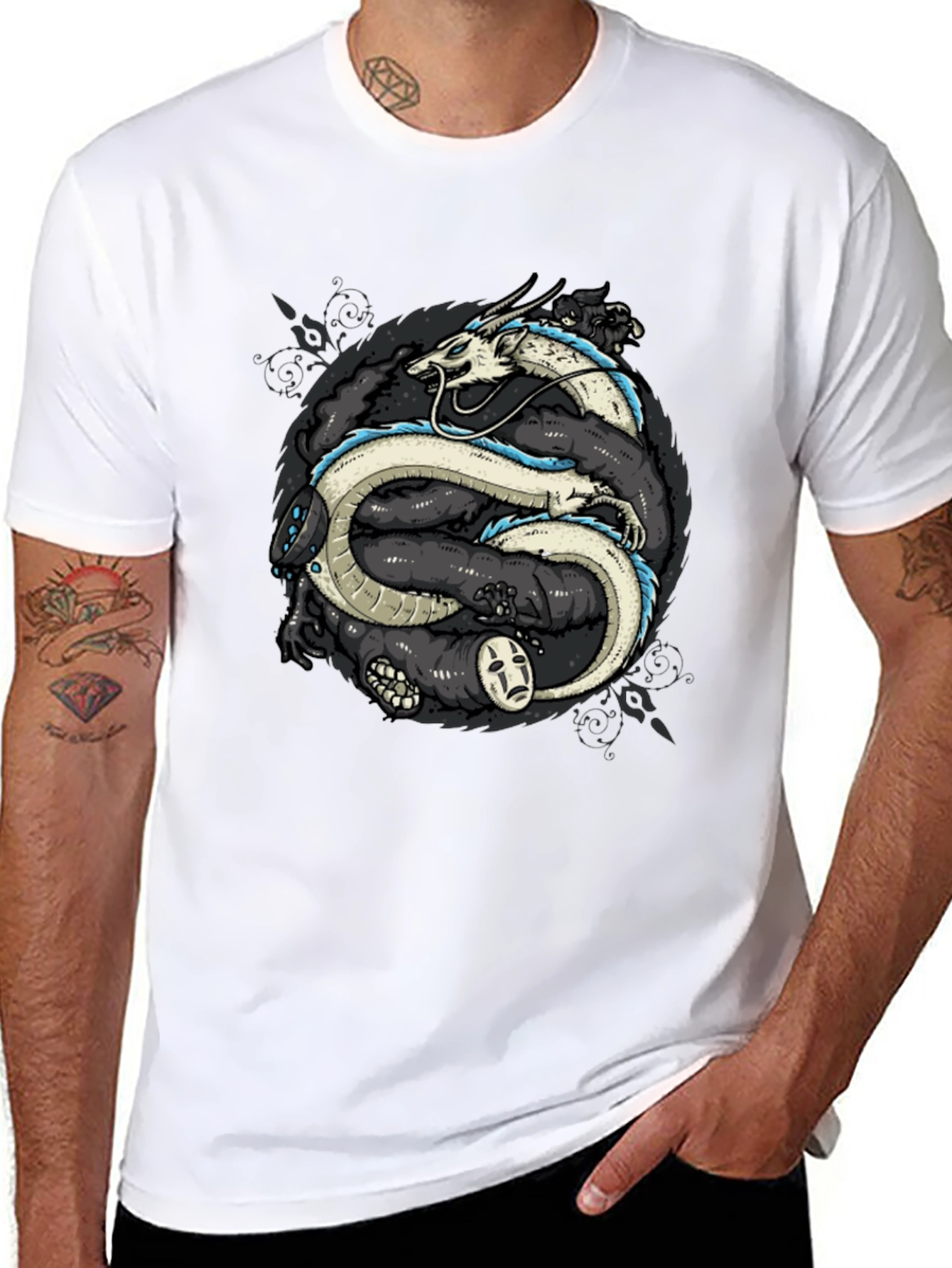 Spirited Away Graphic T-Shirt - Haku & No-Face