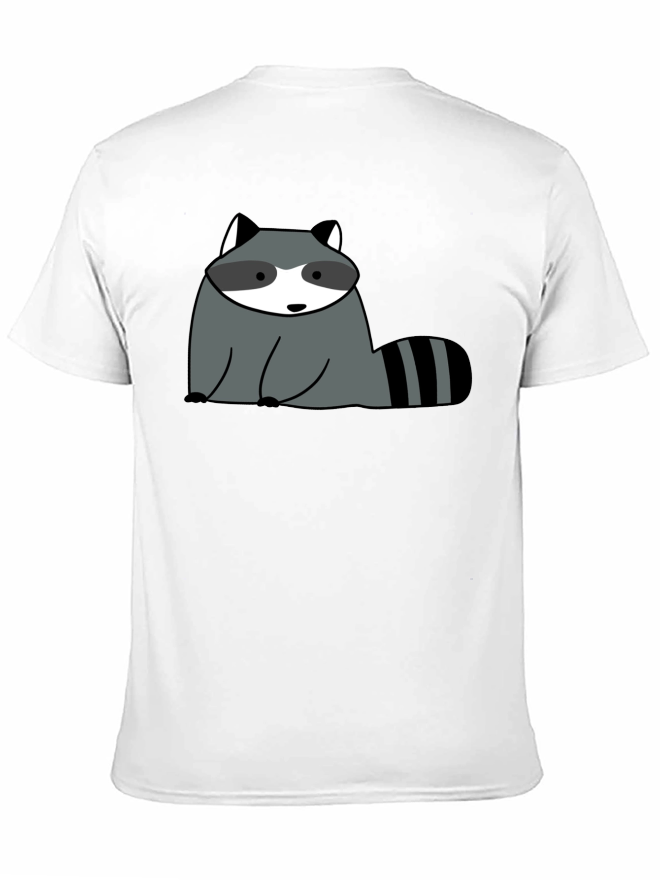 Cute Raccoon Graphic Black T-Shirt