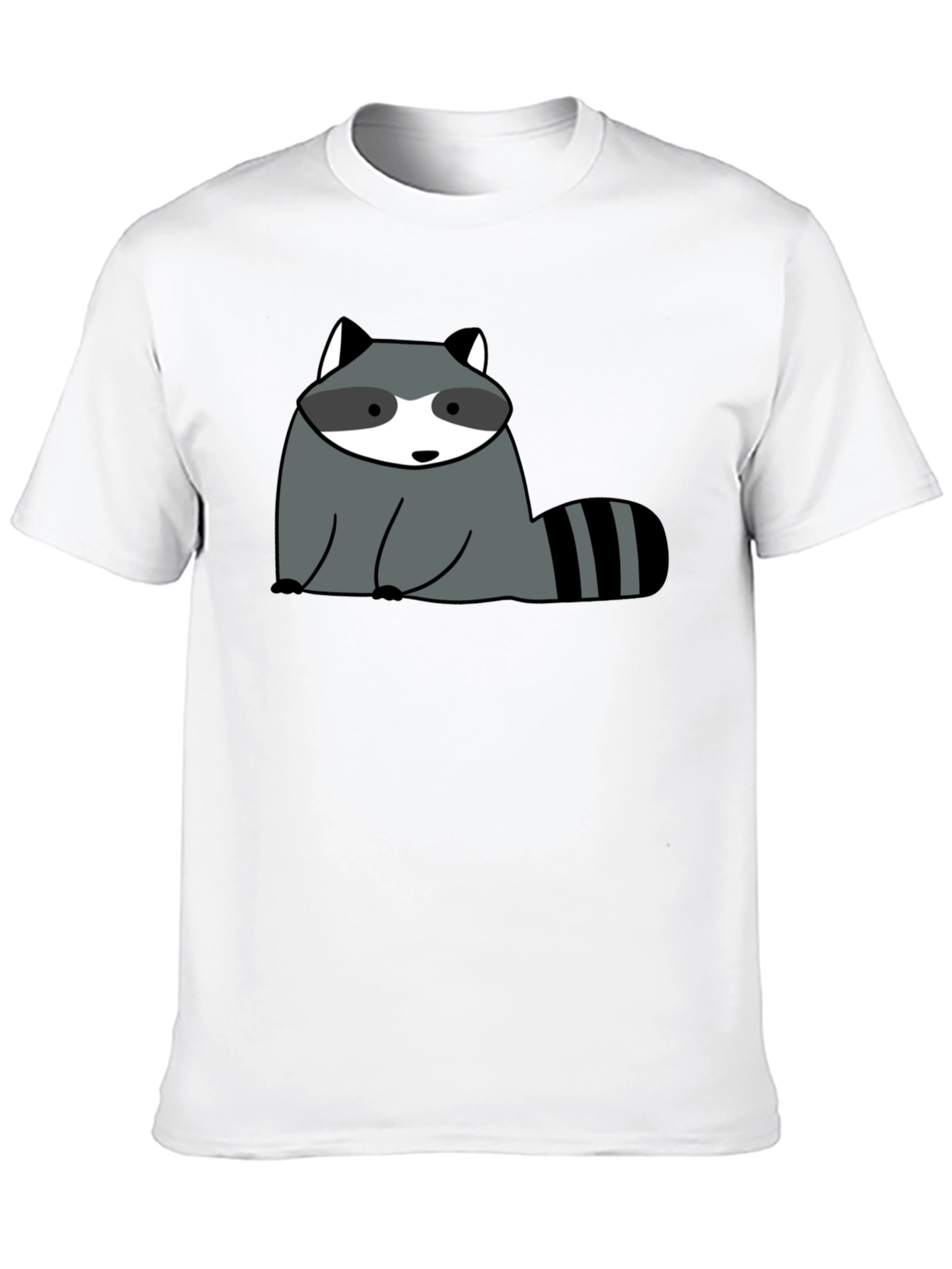 Cute Raccoon Graphic Black T-Shirt