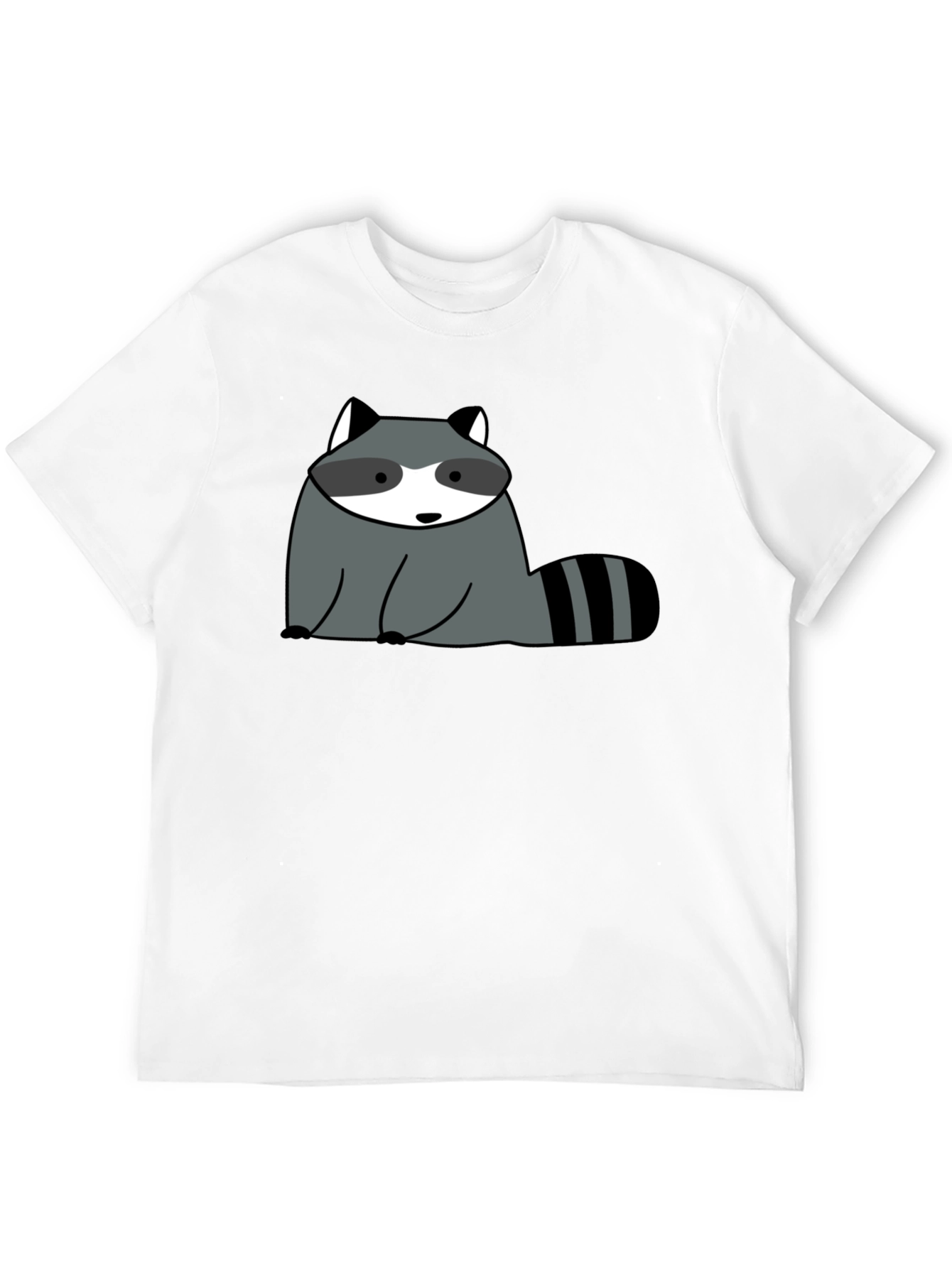 Cute Raccoon Graphic Black T-Shirt