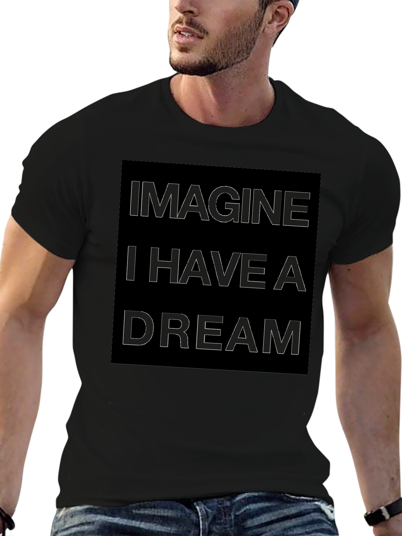 Imagine I Have A Dream Graphic Tee - Black
