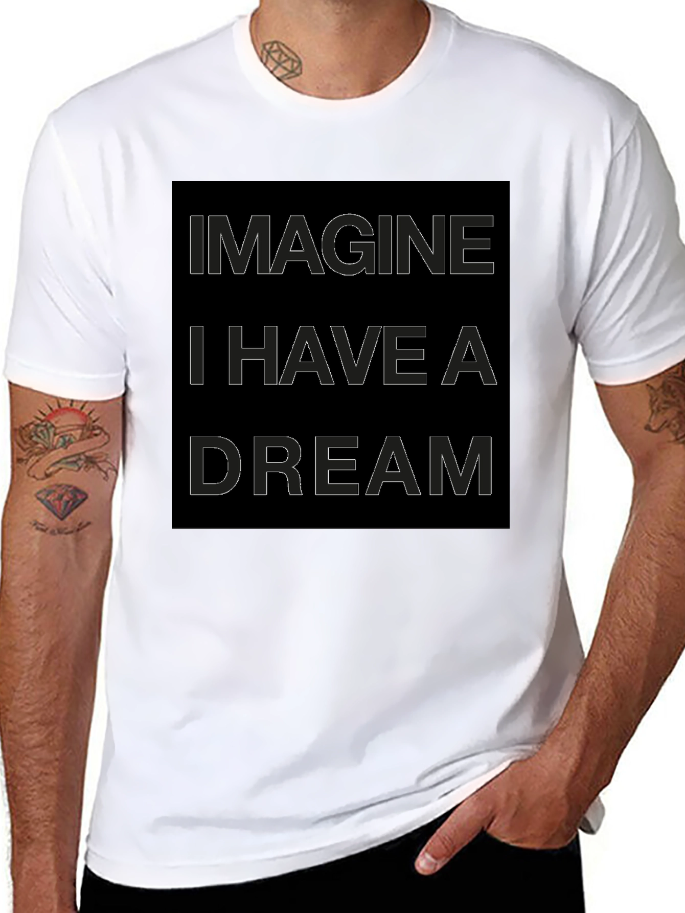 Imagine I Have A Dream Graphic Tee - Black