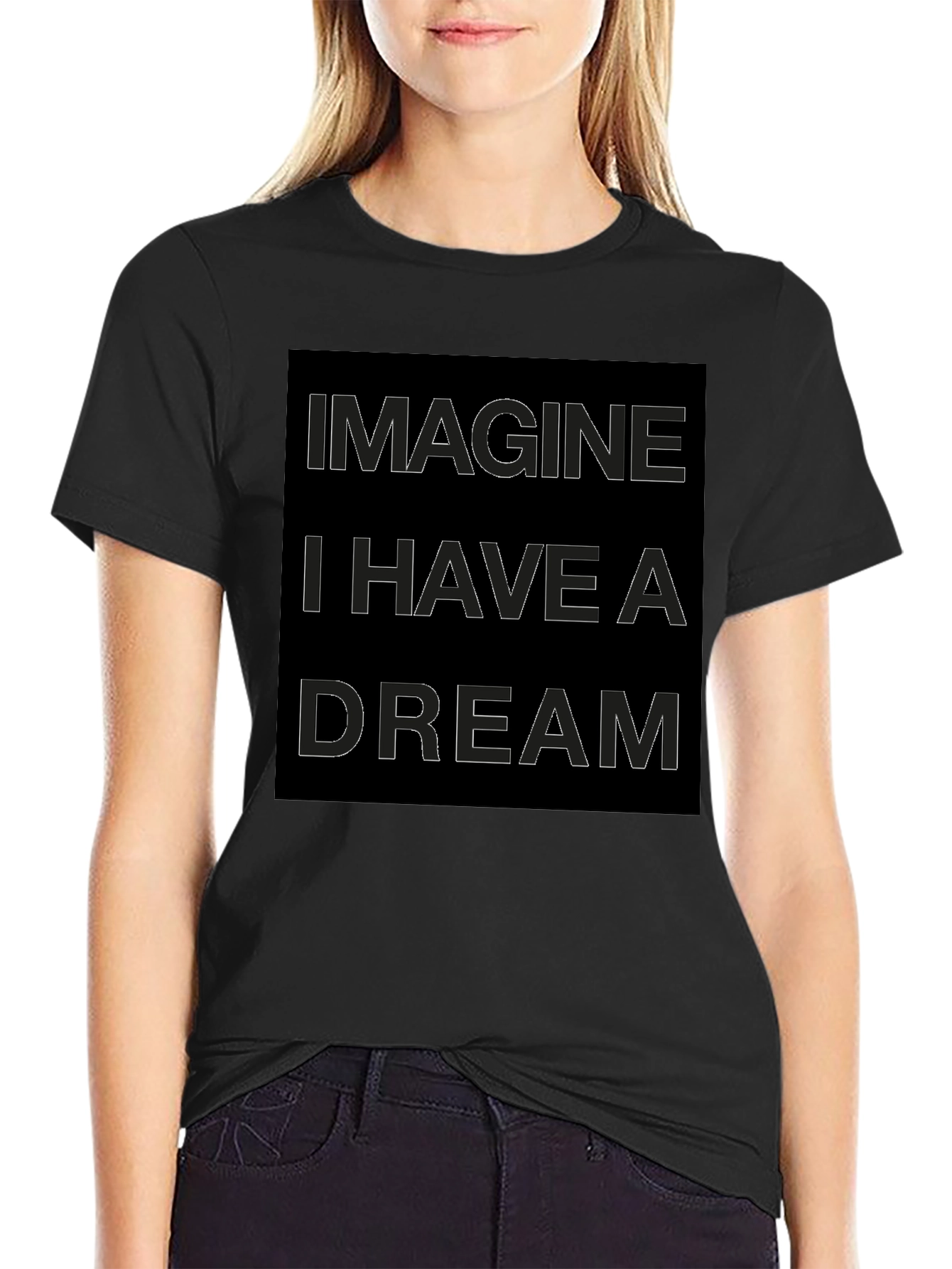 Imagine I Have A Dream Graphic Tee - Black