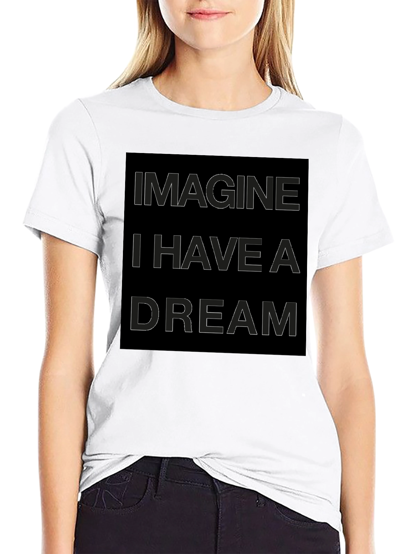 Imagine I Have A Dream Graphic Tee - Black