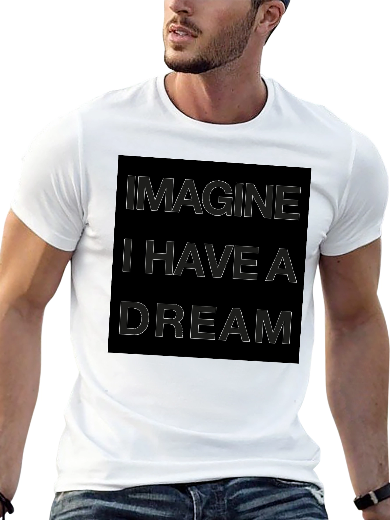 Imagine I Have A Dream Graphic Tee - Black