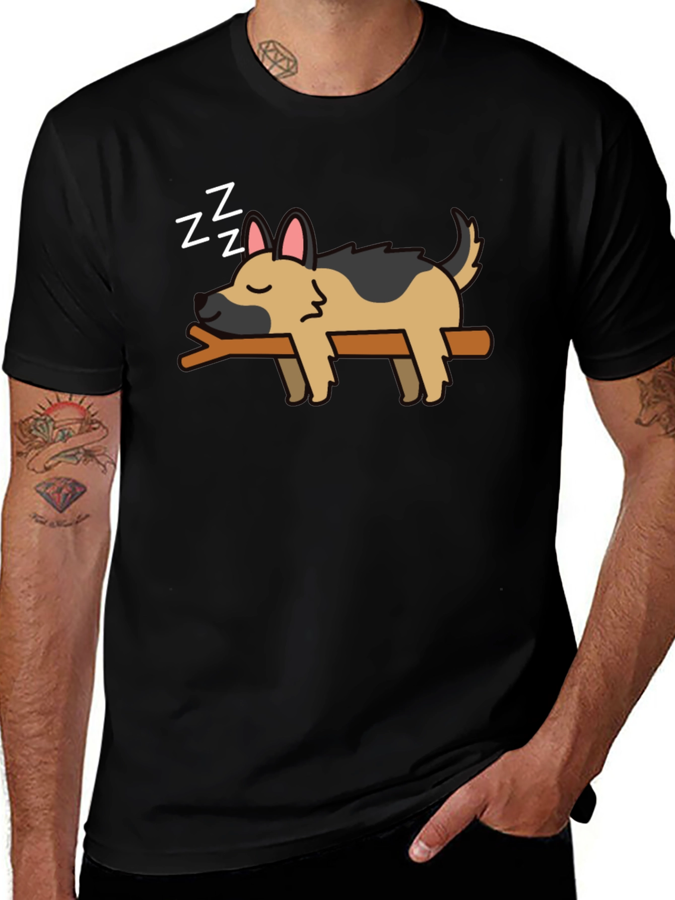 Sleeping Dog on Branch T-Shirt
