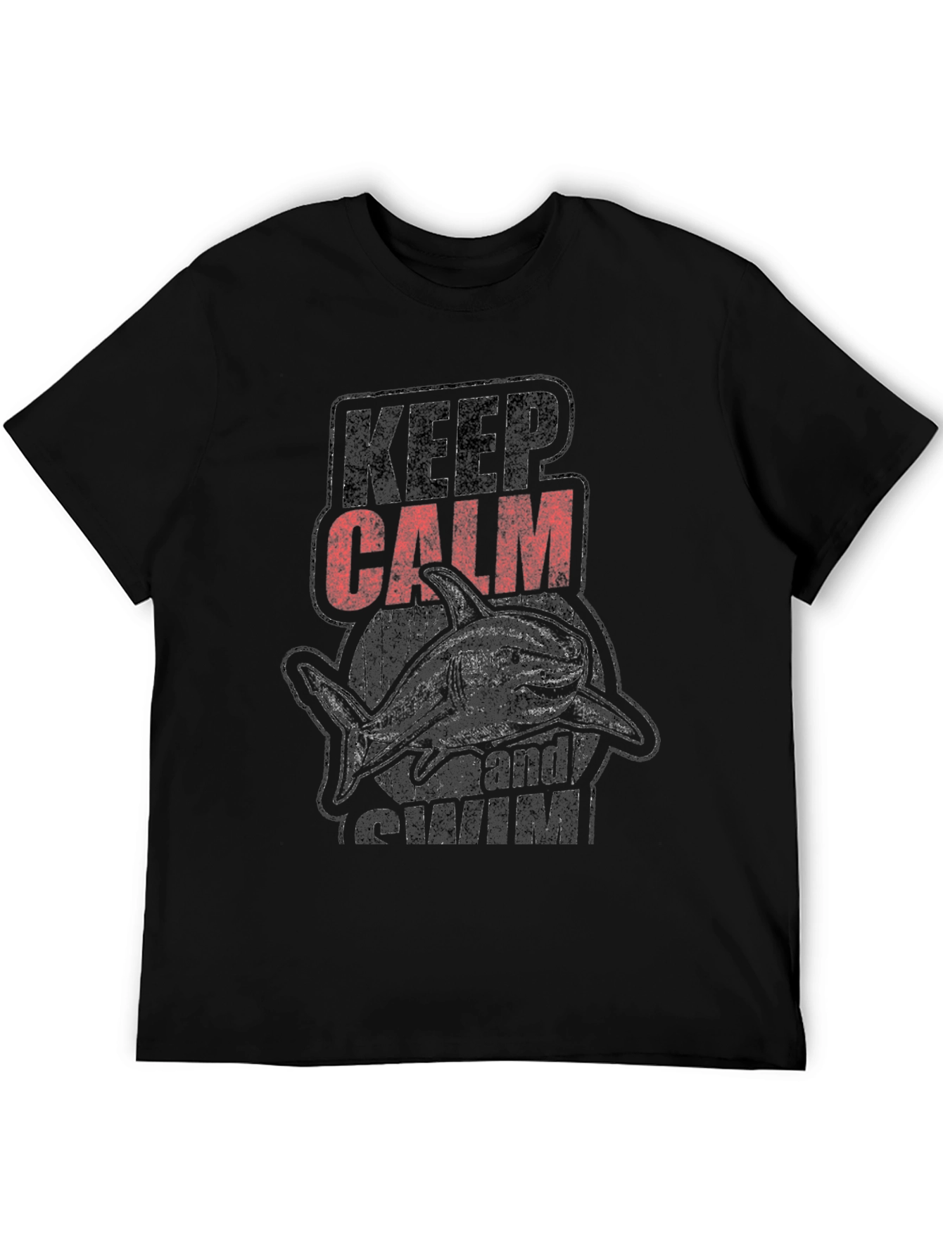 Keep Calm and Swim Black T-Shirt