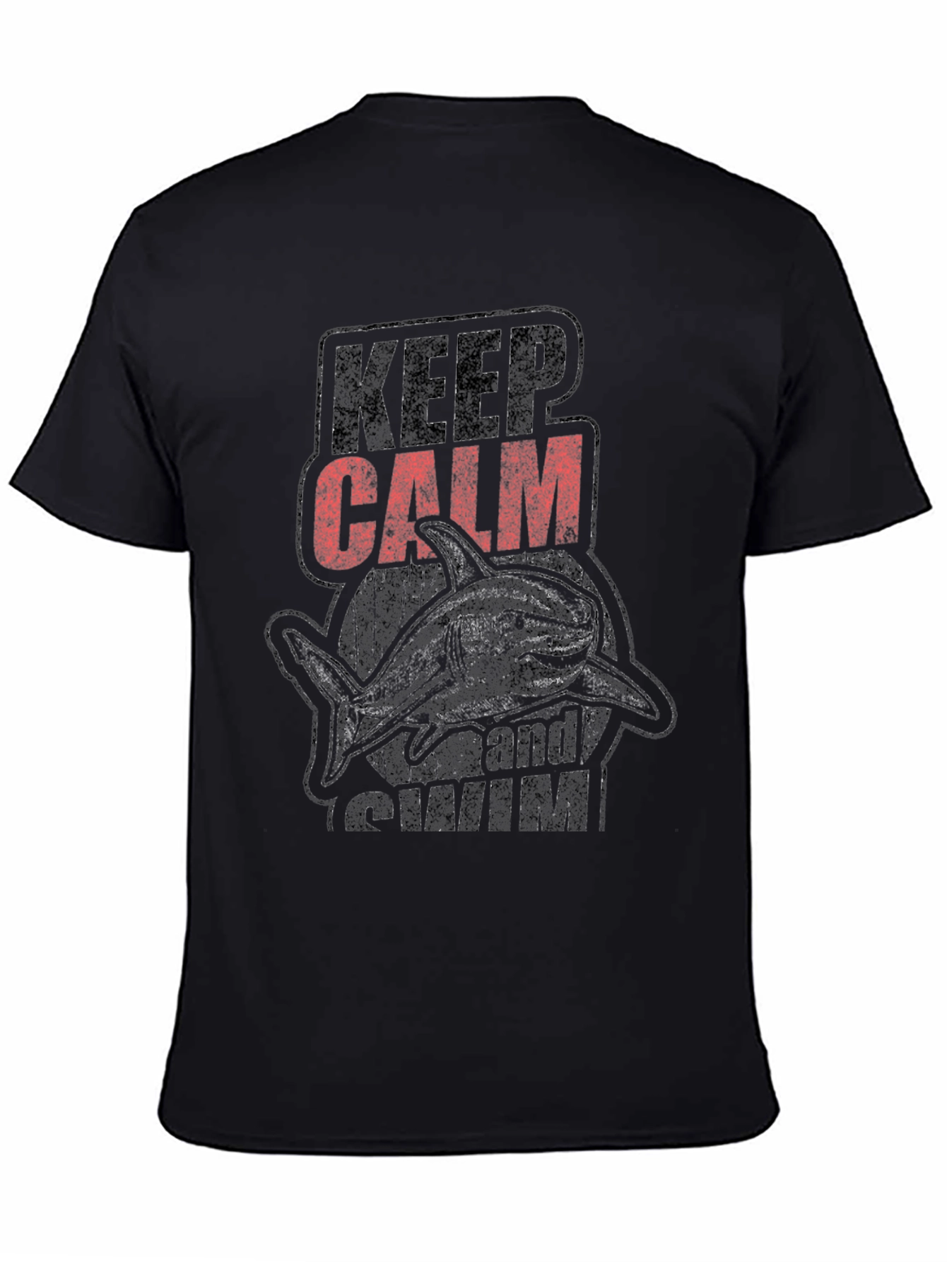 Keep Calm and Swim Black T-Shirt