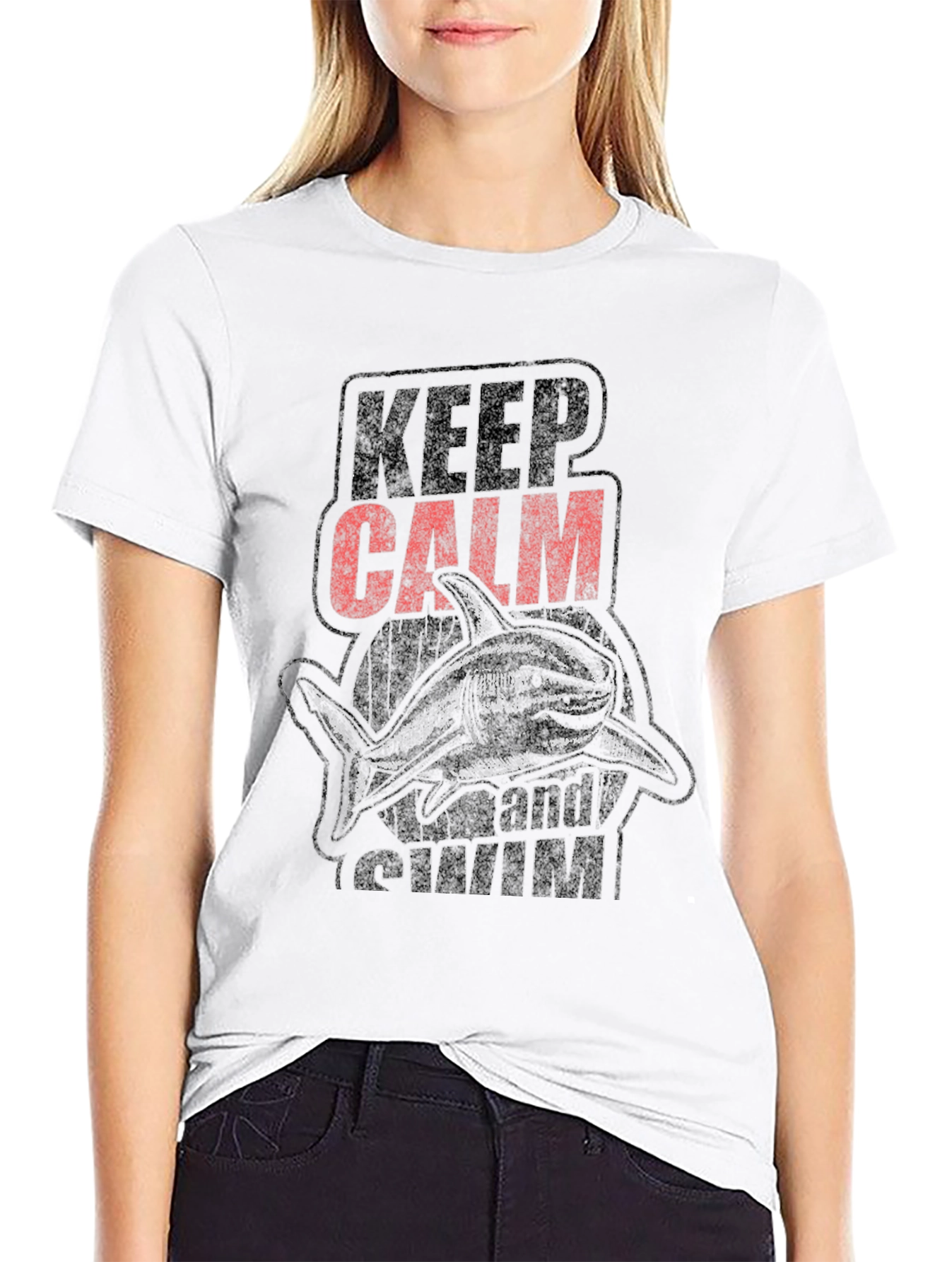 Keep Calm and Swim Black T-Shirt