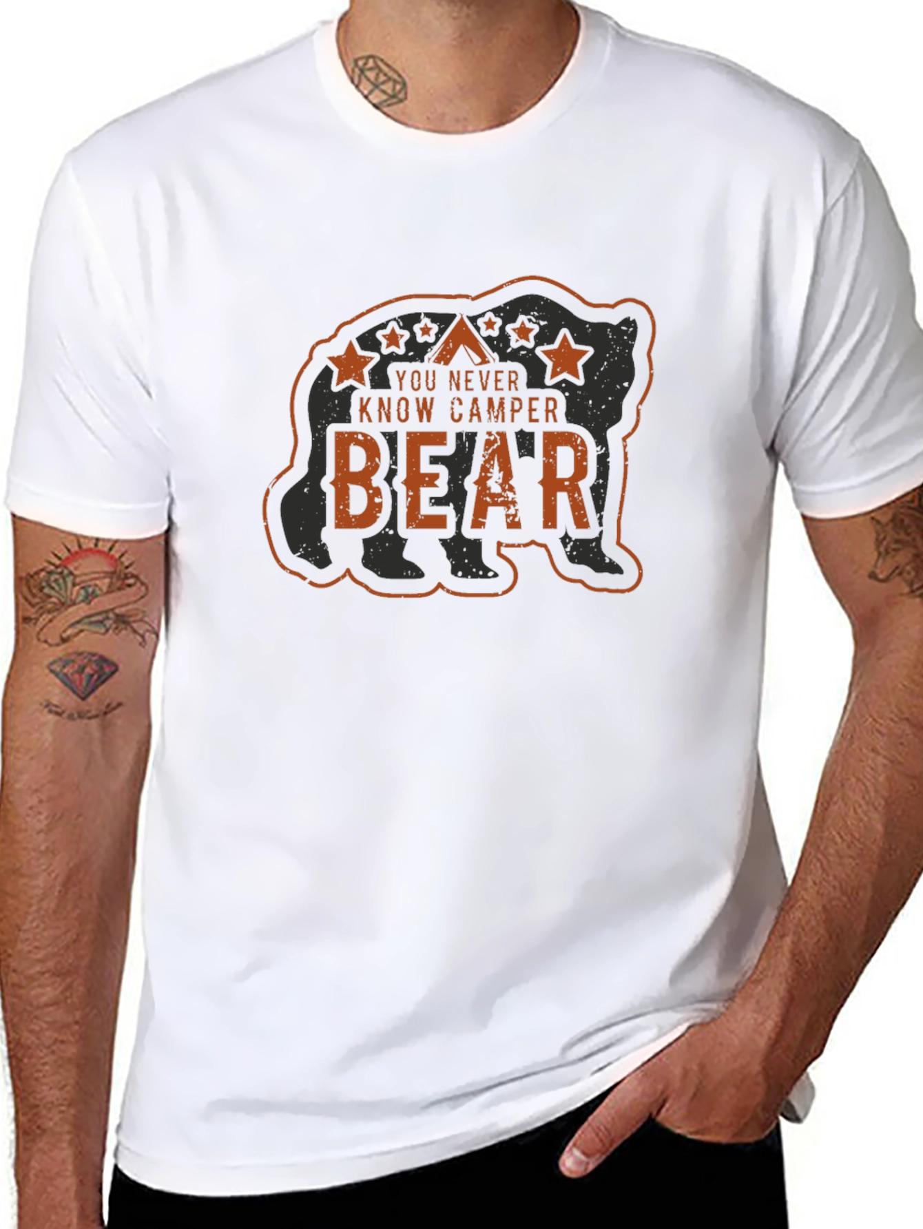 You Never Know Camper Bear Graphic T-Shirt