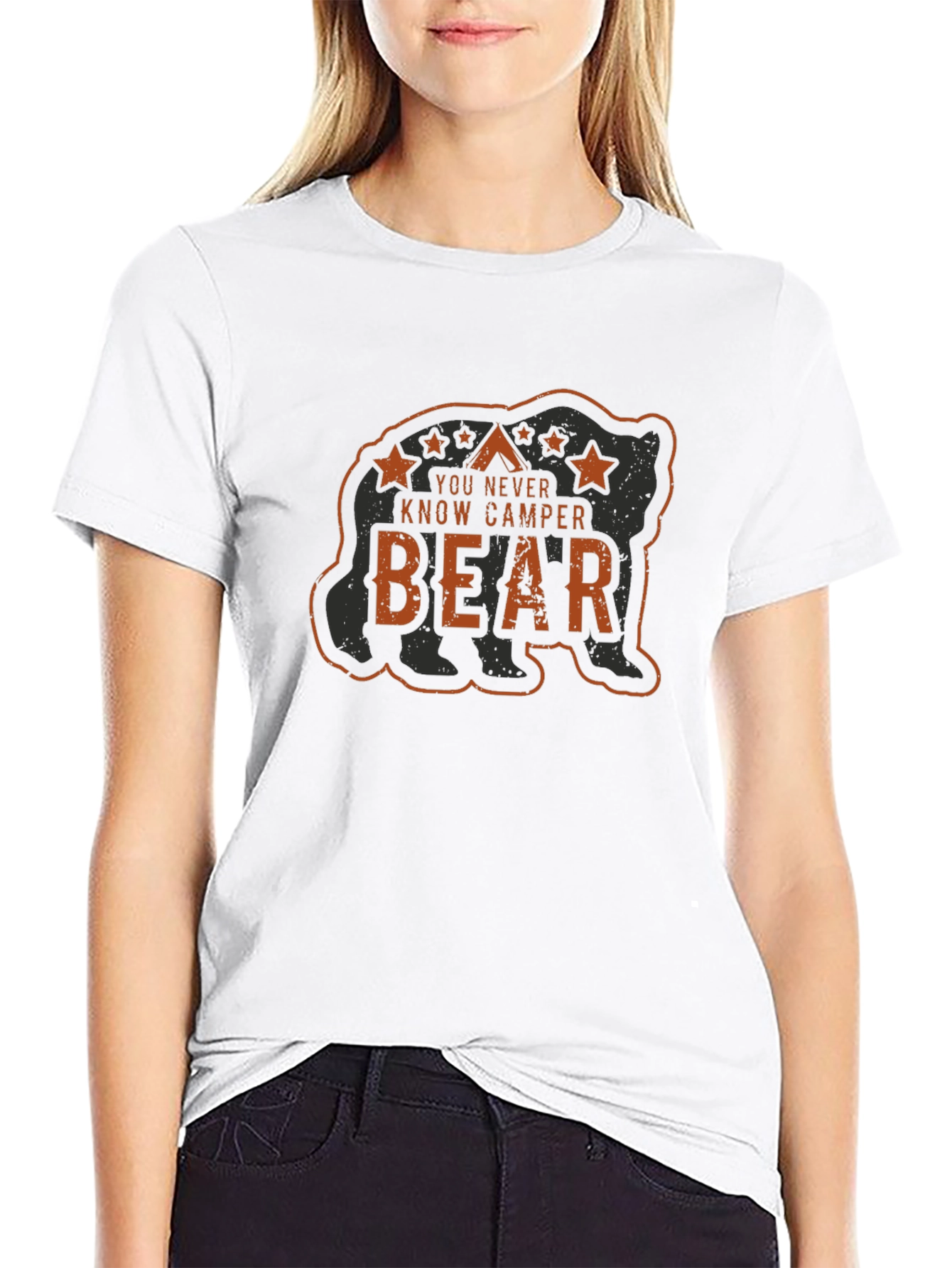 You Never Know Camper Bear Graphic T-Shirt