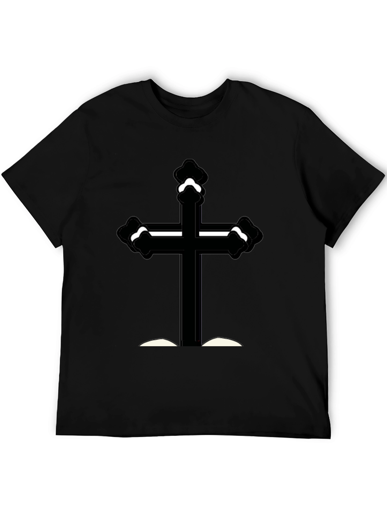 Black T-Shirt with Cross Graphic