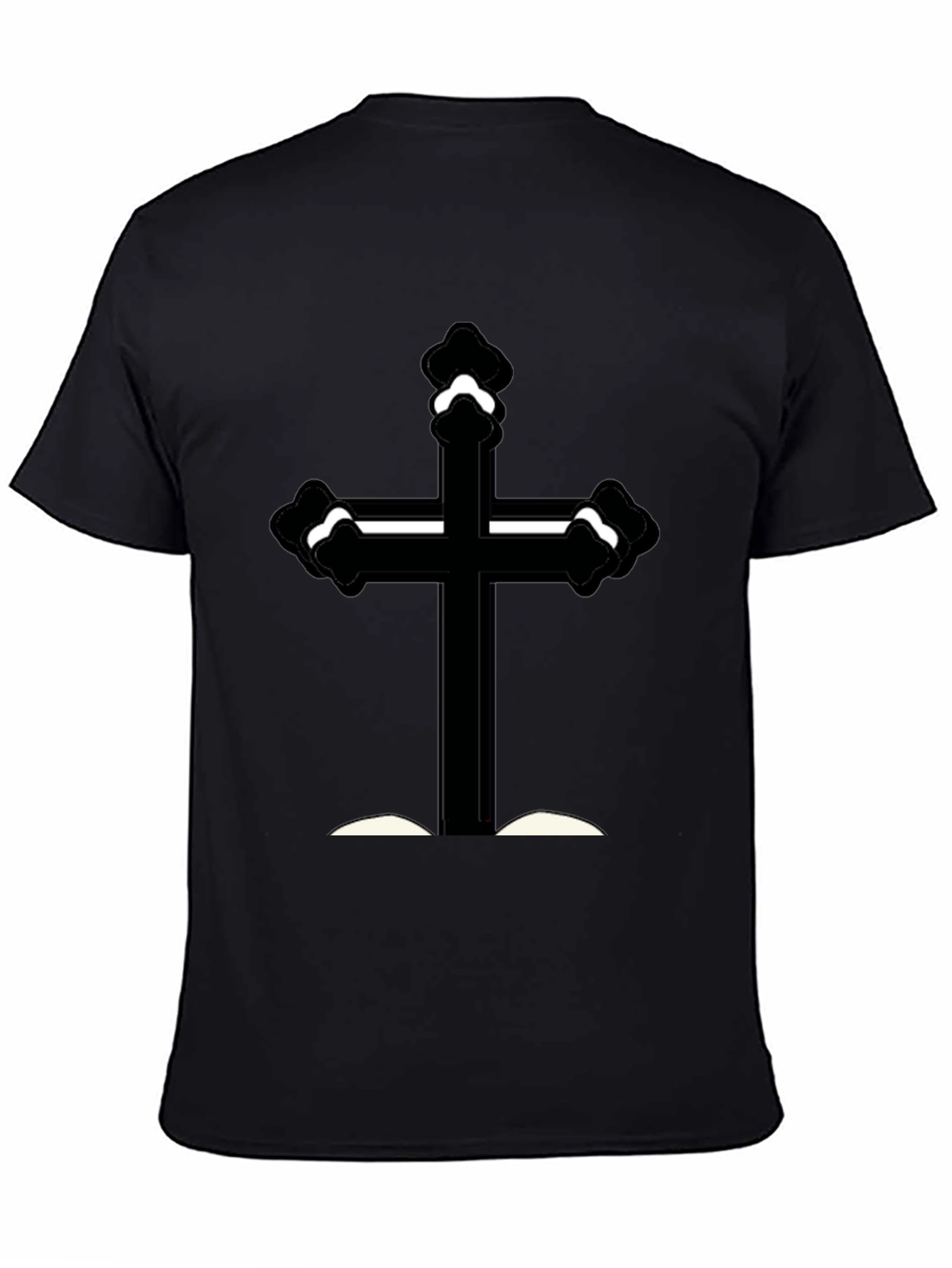Black T-Shirt with Cross Graphic