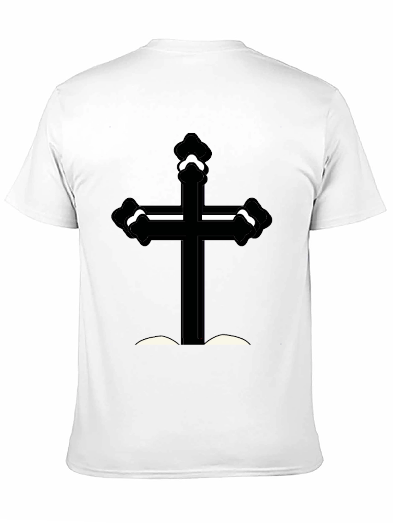 Black T-Shirt with Cross Graphic