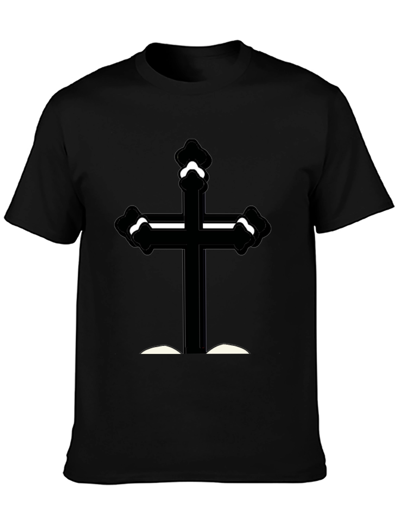 Black T-Shirt with Cross Graphic