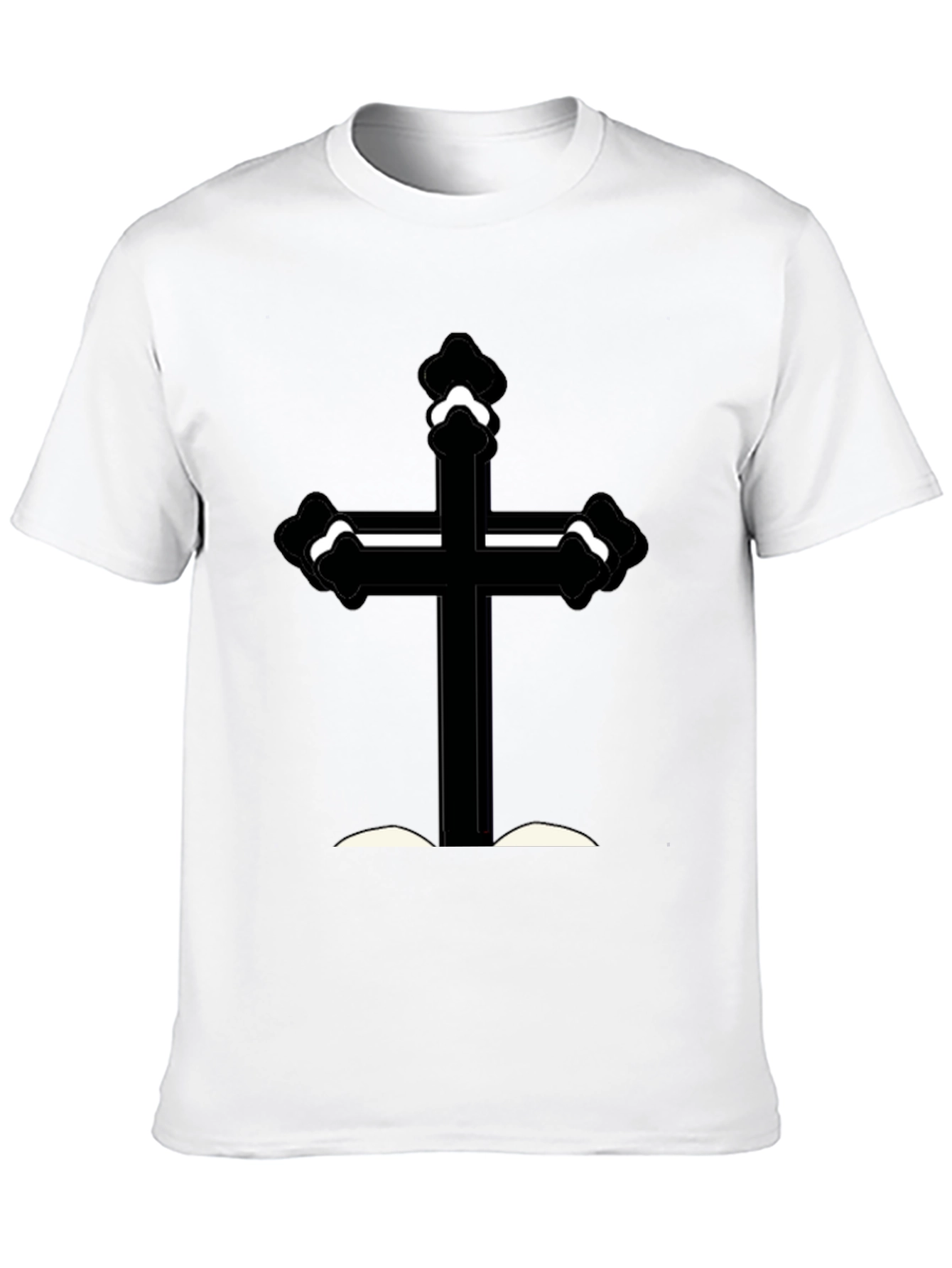 Black T-Shirt with Cross Graphic