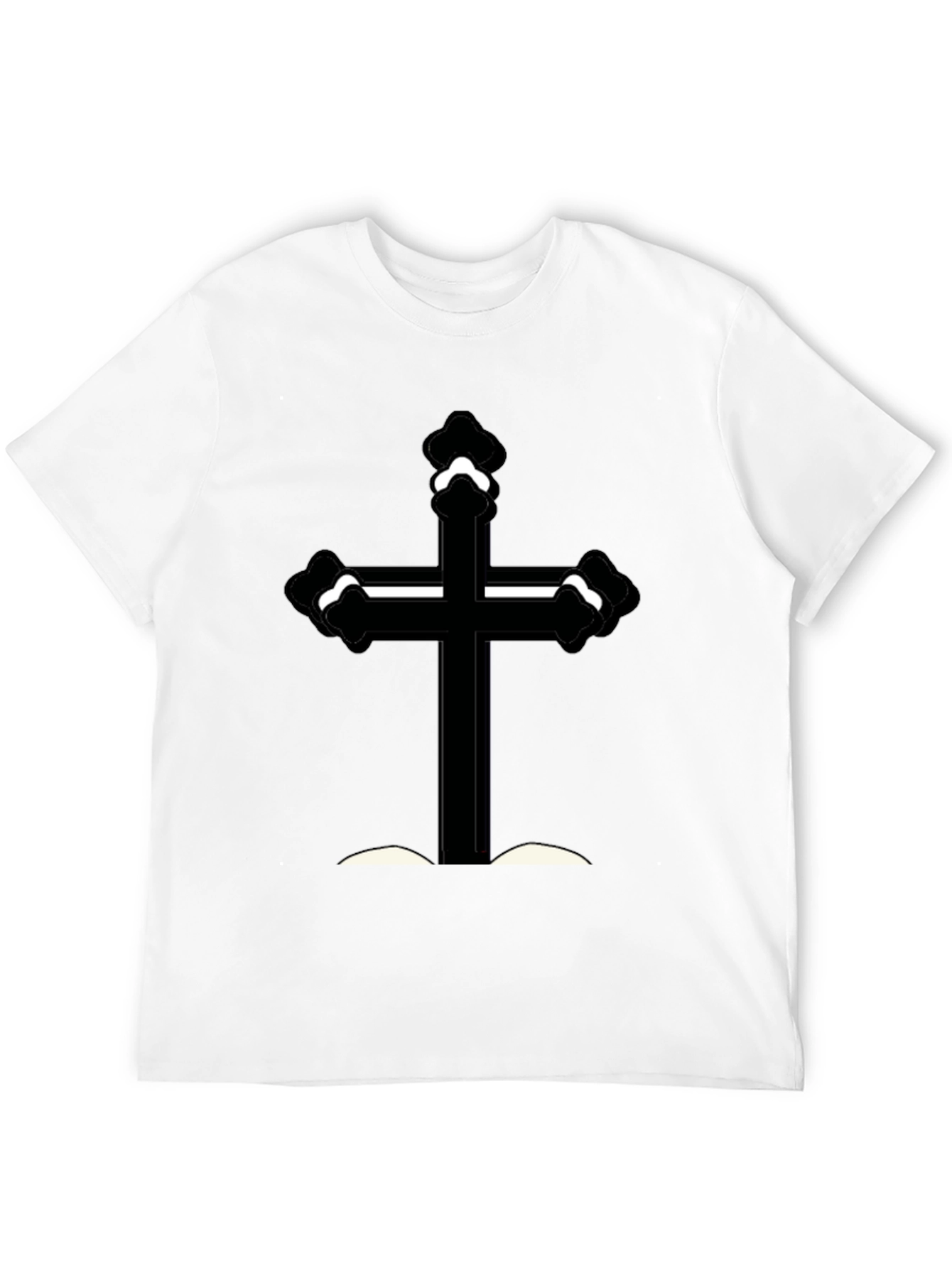 Black T-Shirt with Cross Graphic