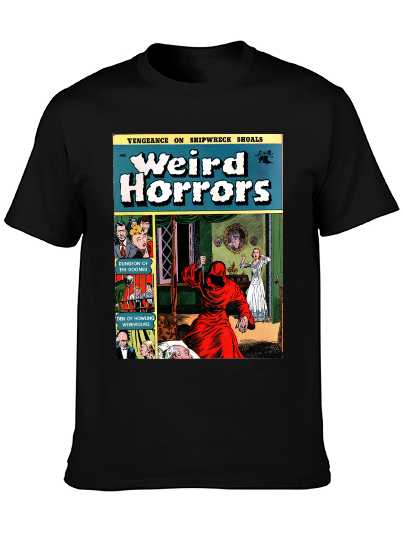 Weird Horrors Comic Book Cover Graphic T-Shirt