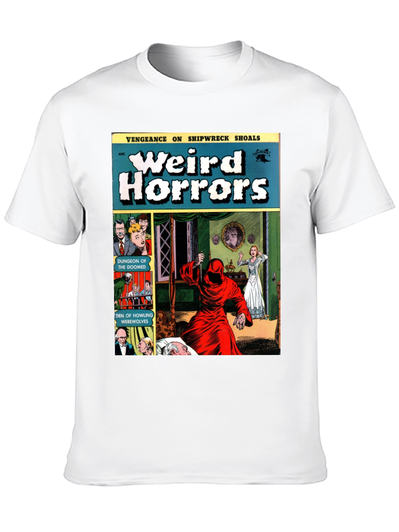 Weird Horrors Comic Book Cover Graphic T-Shirt