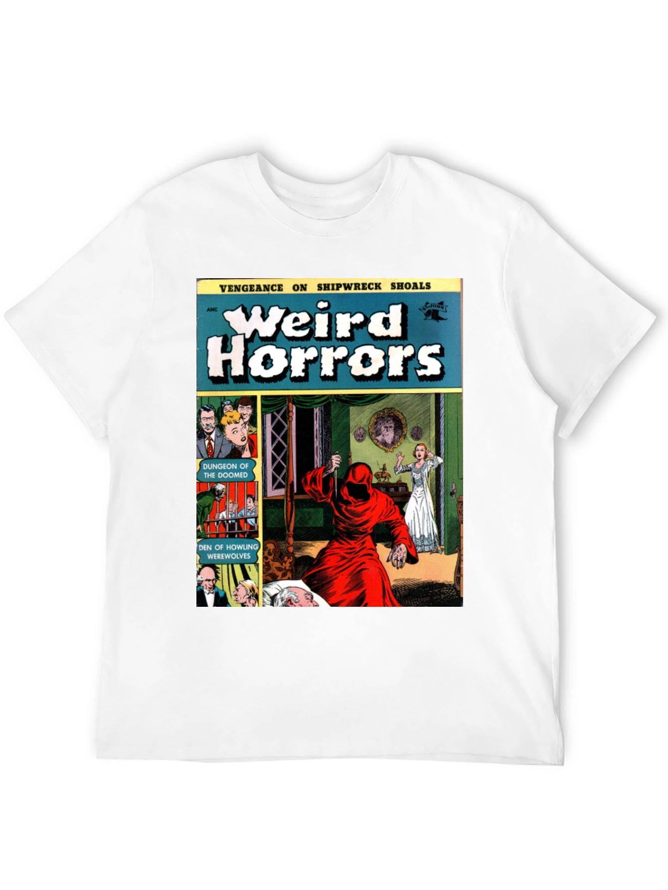 Weird Horrors Comic Book Cover Graphic T-Shirt