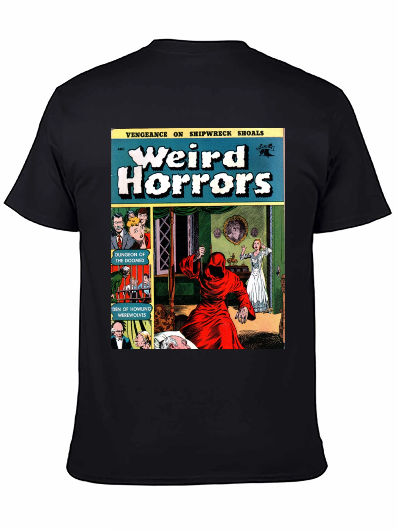 Weird Horrors Comic Book Cover Graphic T-Shirt