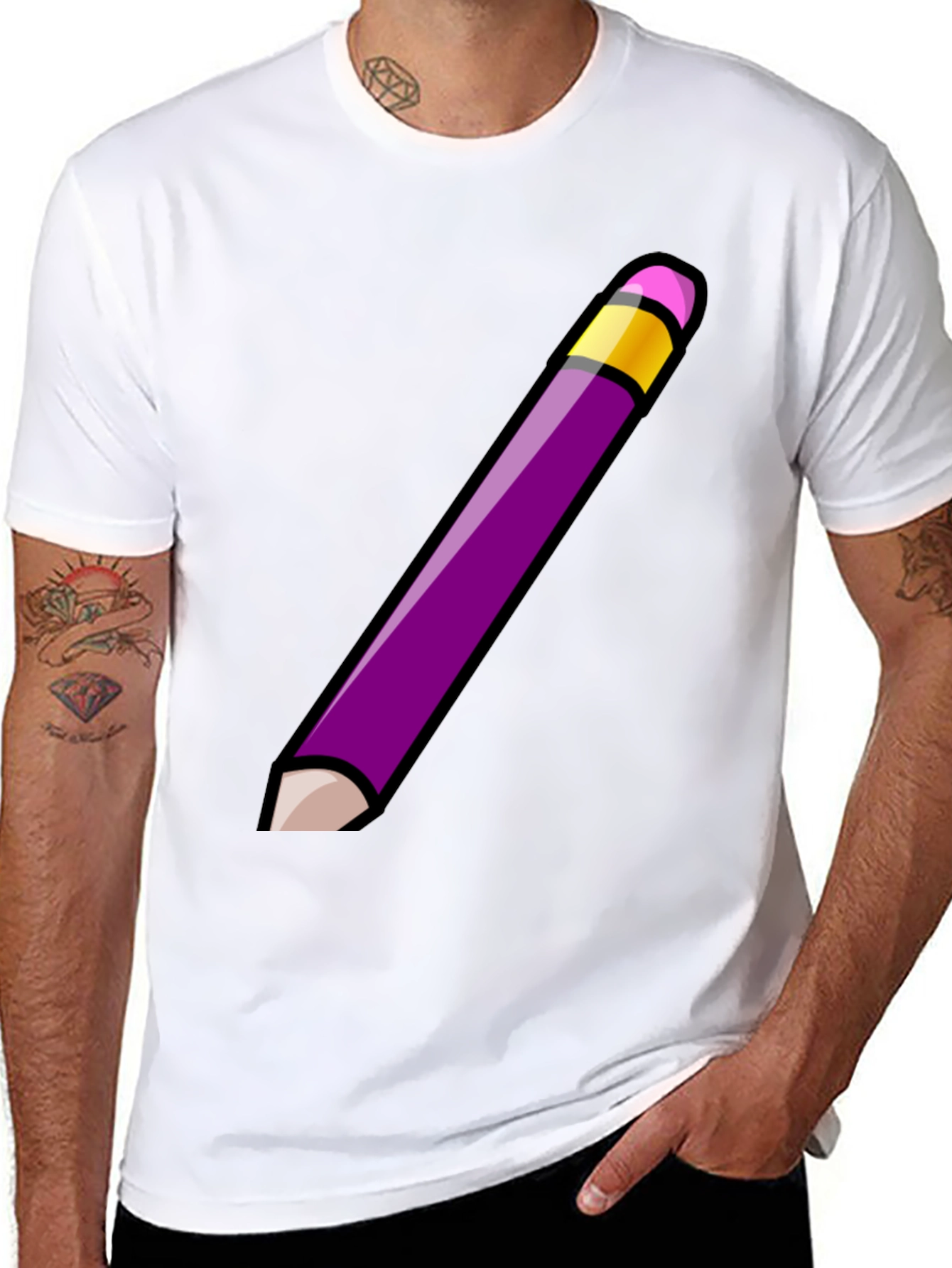 Pencil Graphic Tee - Mens Black T-Shirt
