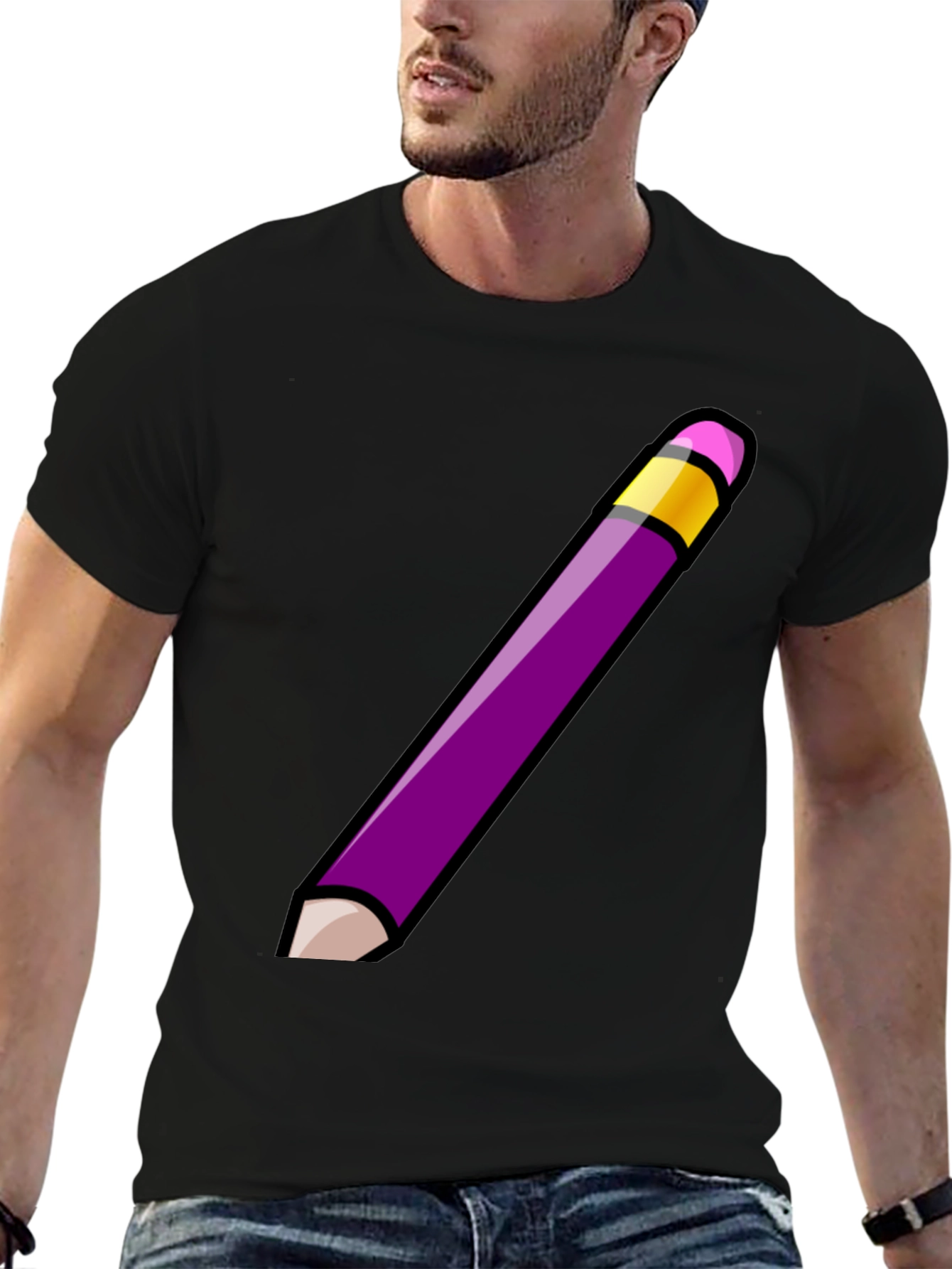 Pencil Graphic Tee - Mens Black T-Shirt