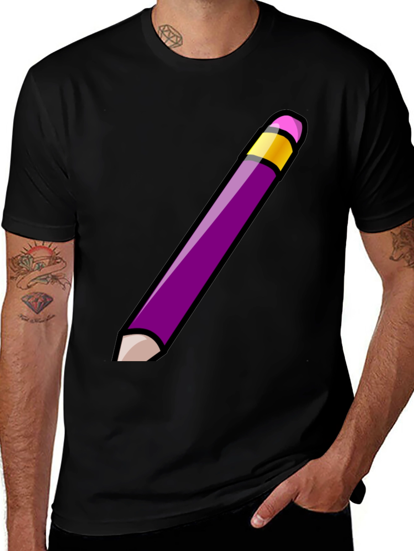 Pencil Graphic Tee - Mens Black T-Shirt