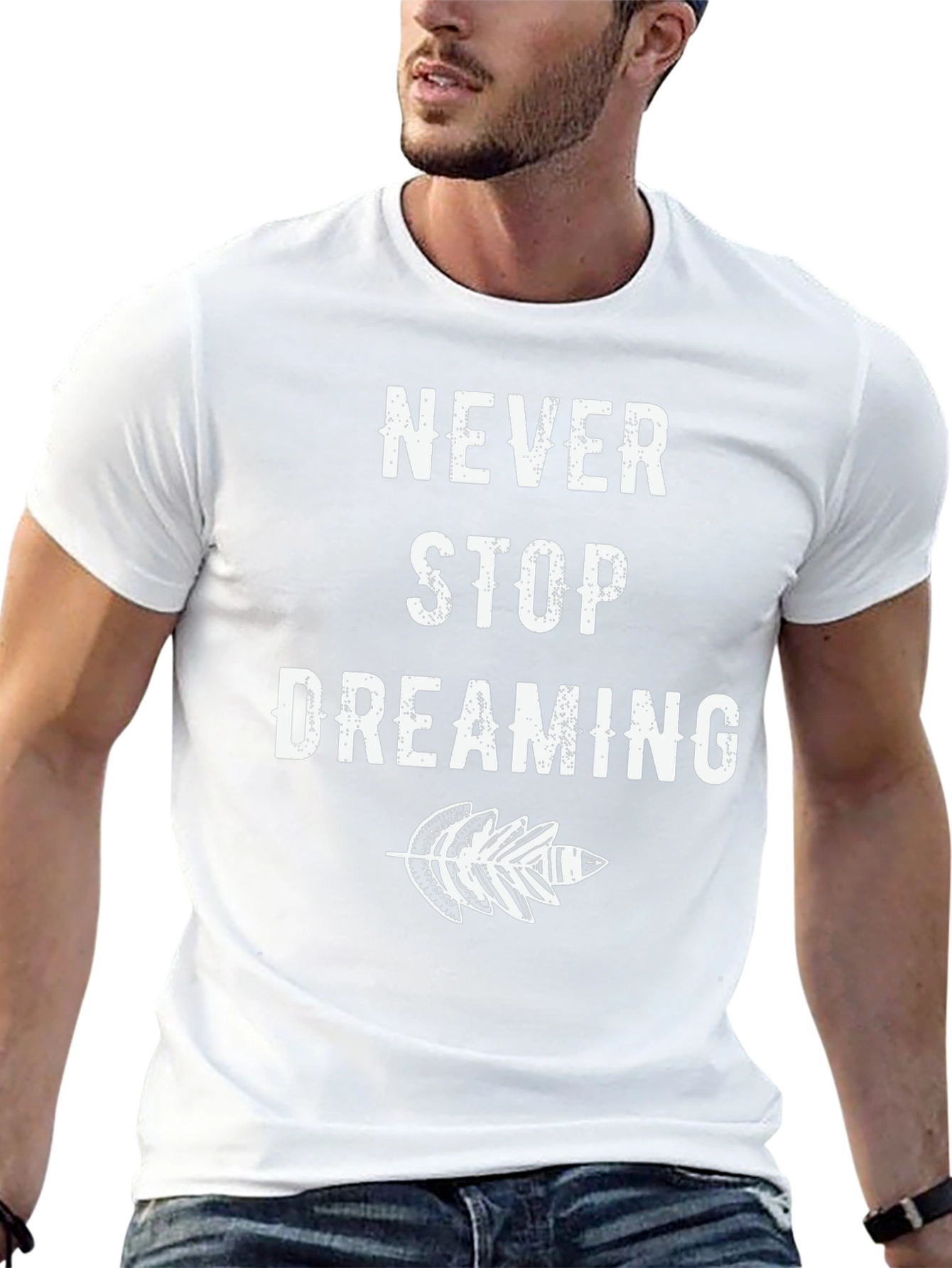 Never Stop Dreaming Black Graphic T-Shirt