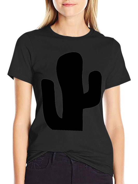 Black Cactus Graphic Tee - Trendy Desert Style