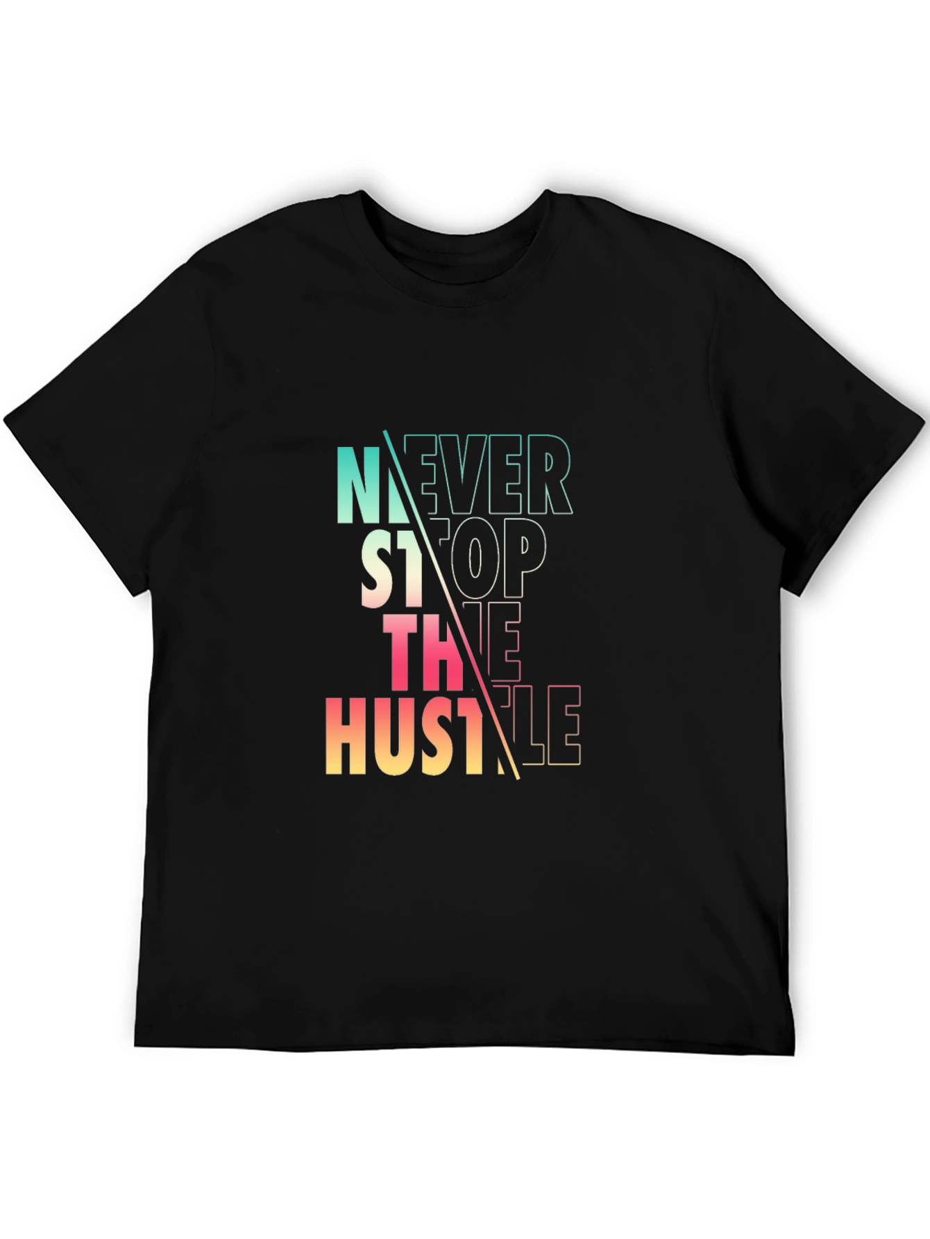 Never Stop the Hustle Graphic Tee - Black