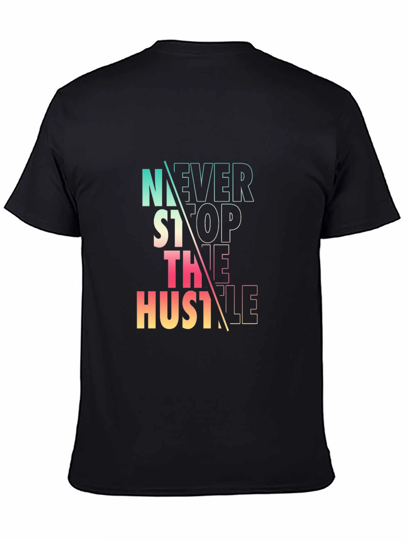 Never Stop the Hustle Graphic Tee - Black