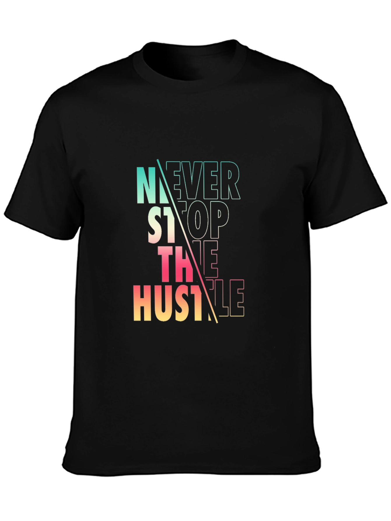 Never Stop the Hustle Graphic Tee - Black