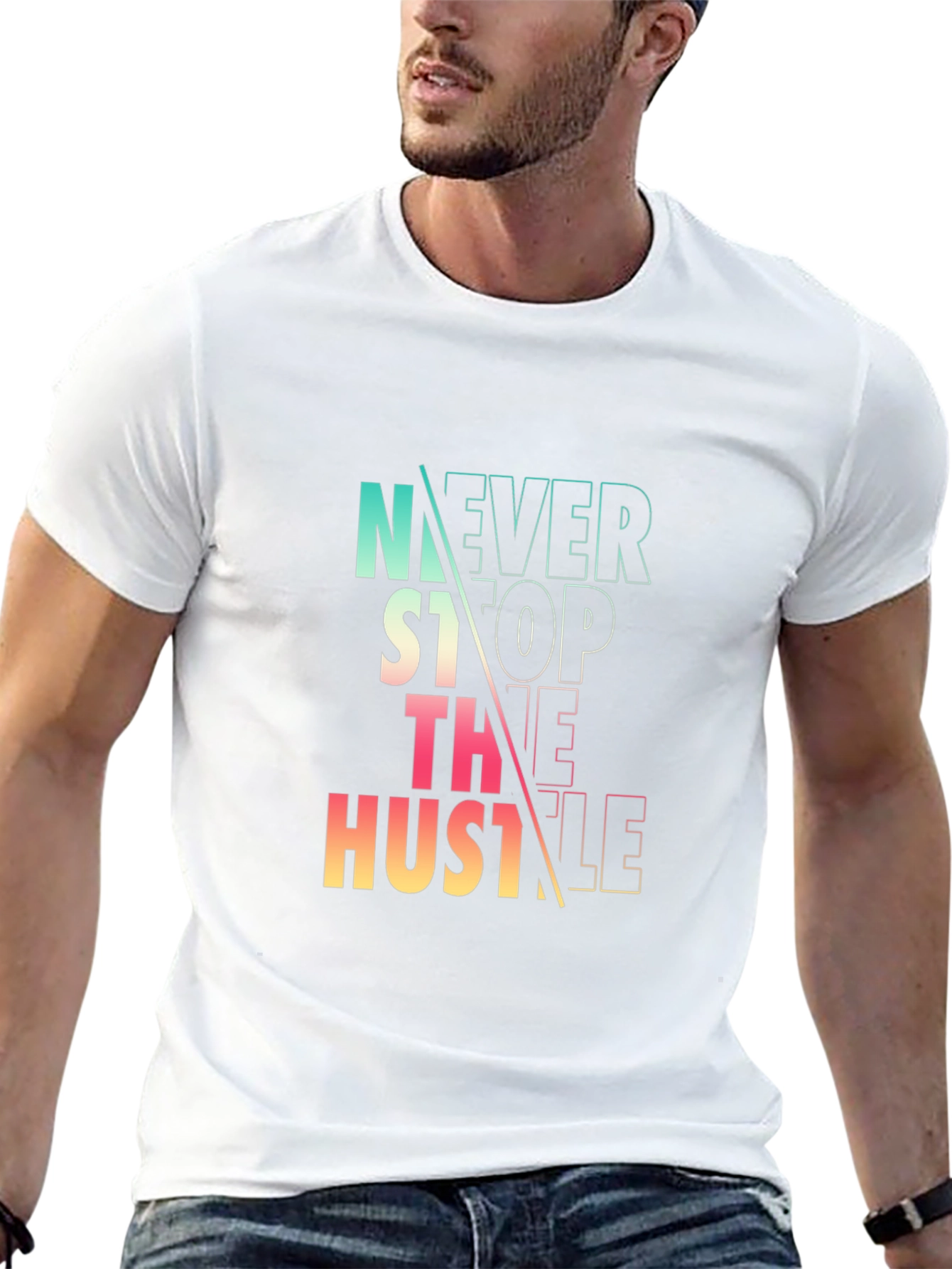 Never Stop the Hustle Graphic Tee - Black